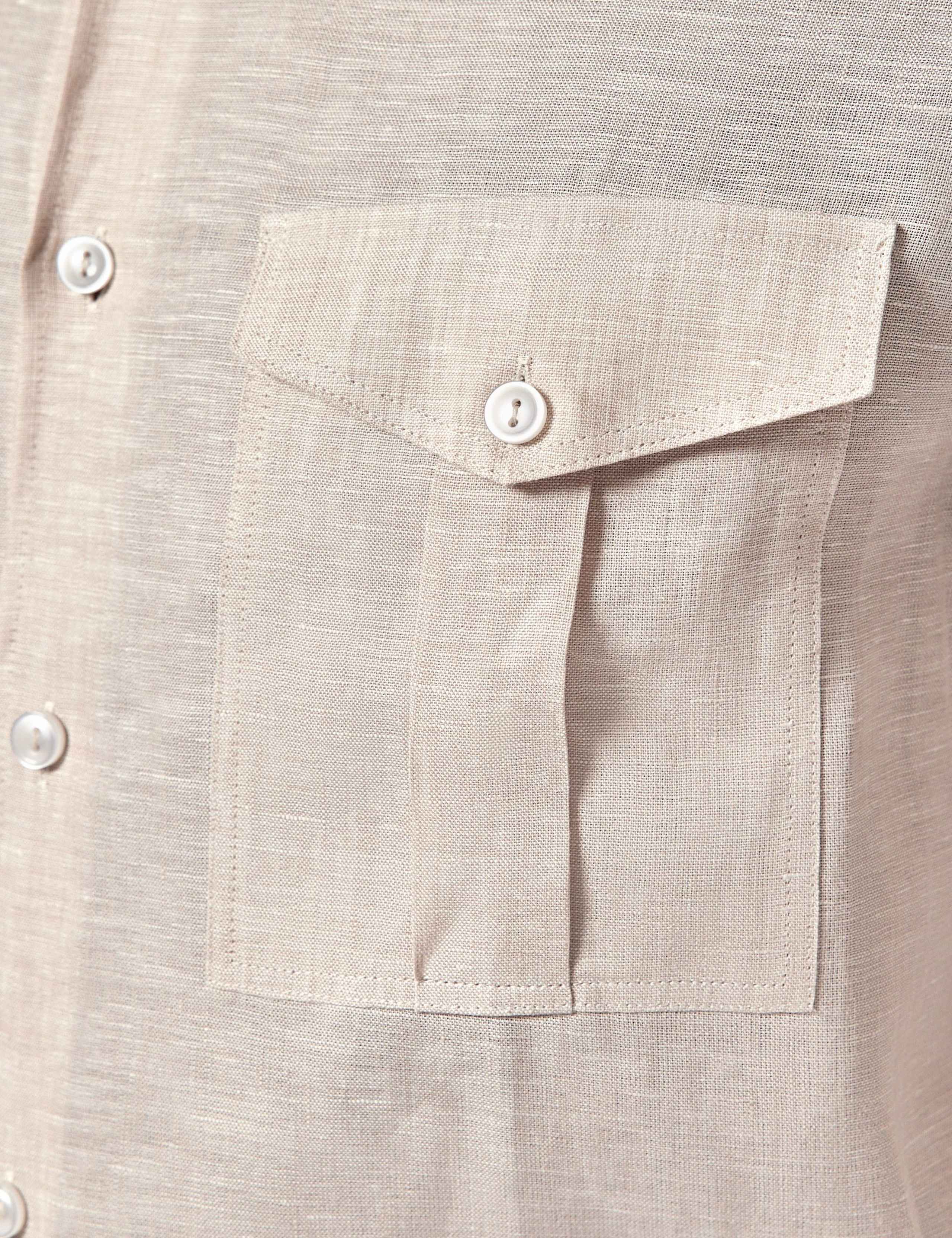 Slim Fit Pure Linen Utility Shirt 3 of 3