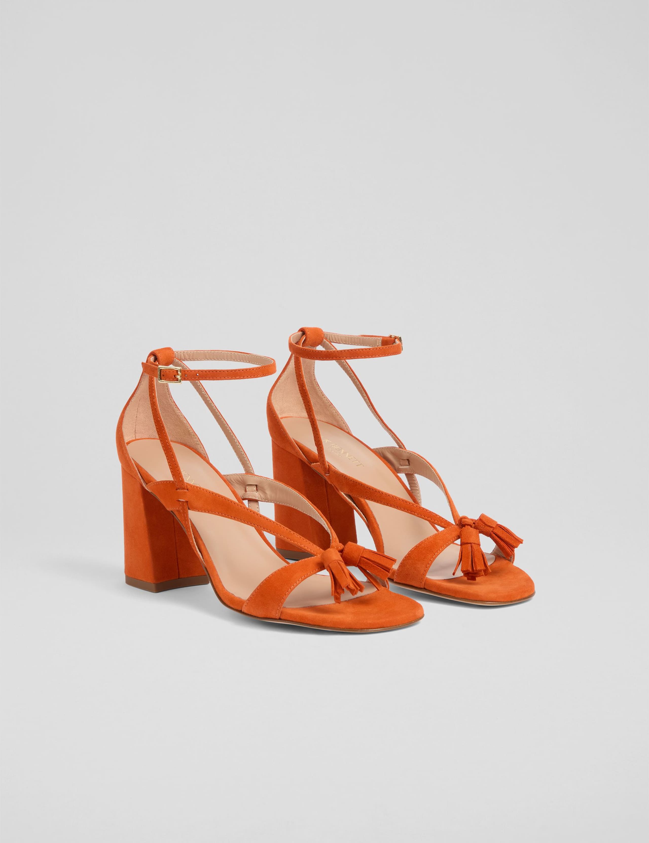 Suede Strappy Tassel Block Heel Sandals 2 of 4