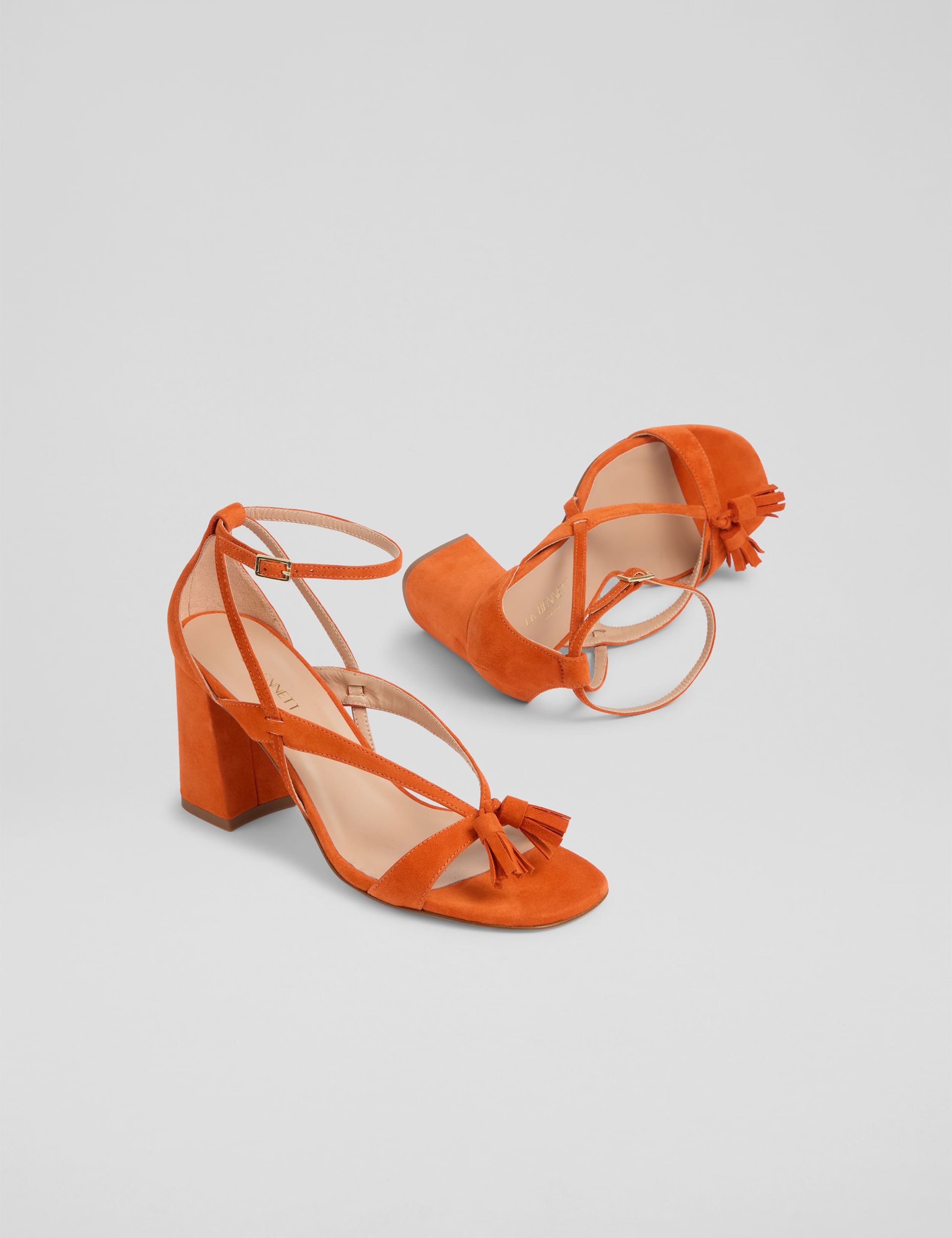 Suede Strappy Tassel Block Heel Sandals 3 of 4