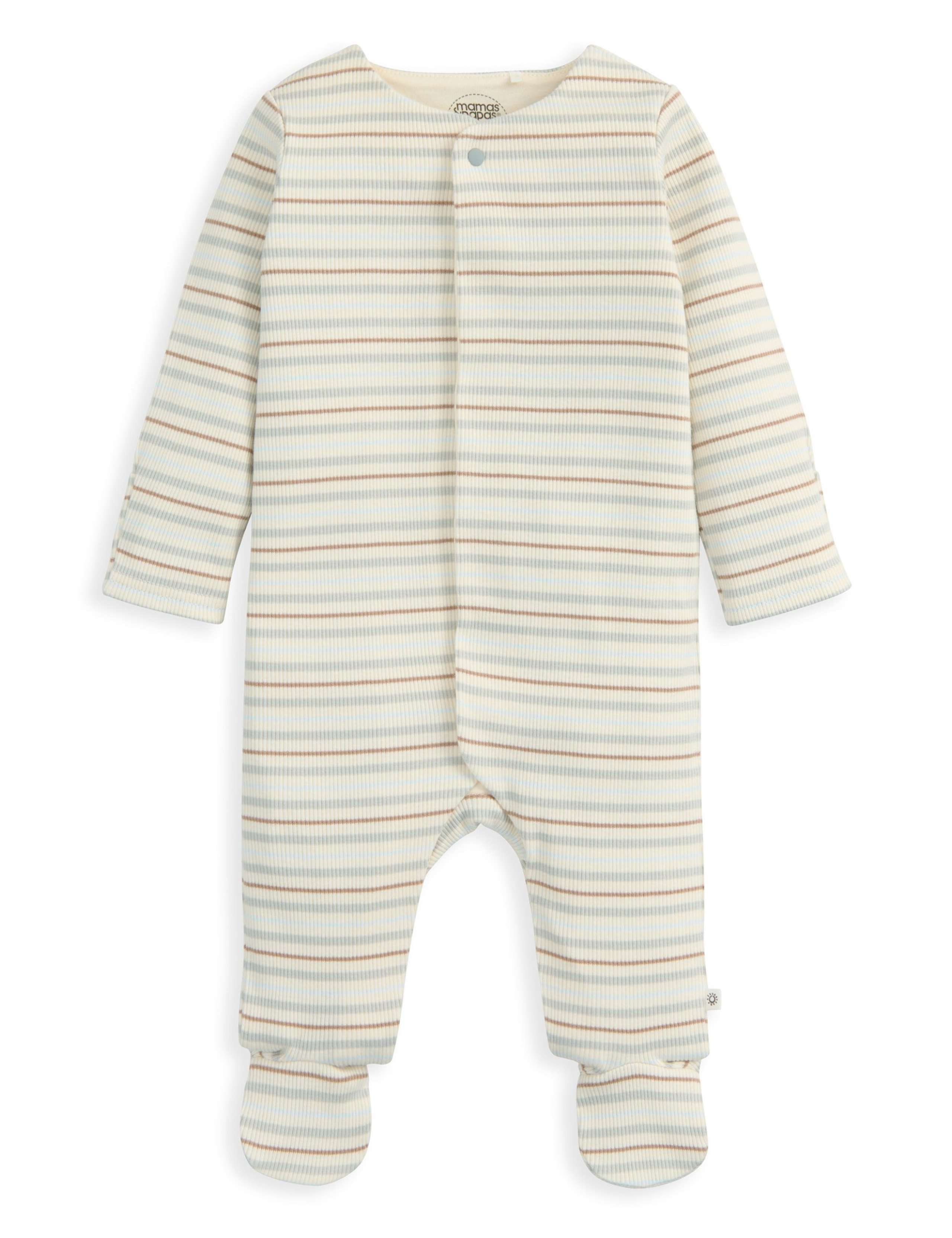 Rib Stripe Sleepsuit (6½lbs-12 Mths) 2 of 2