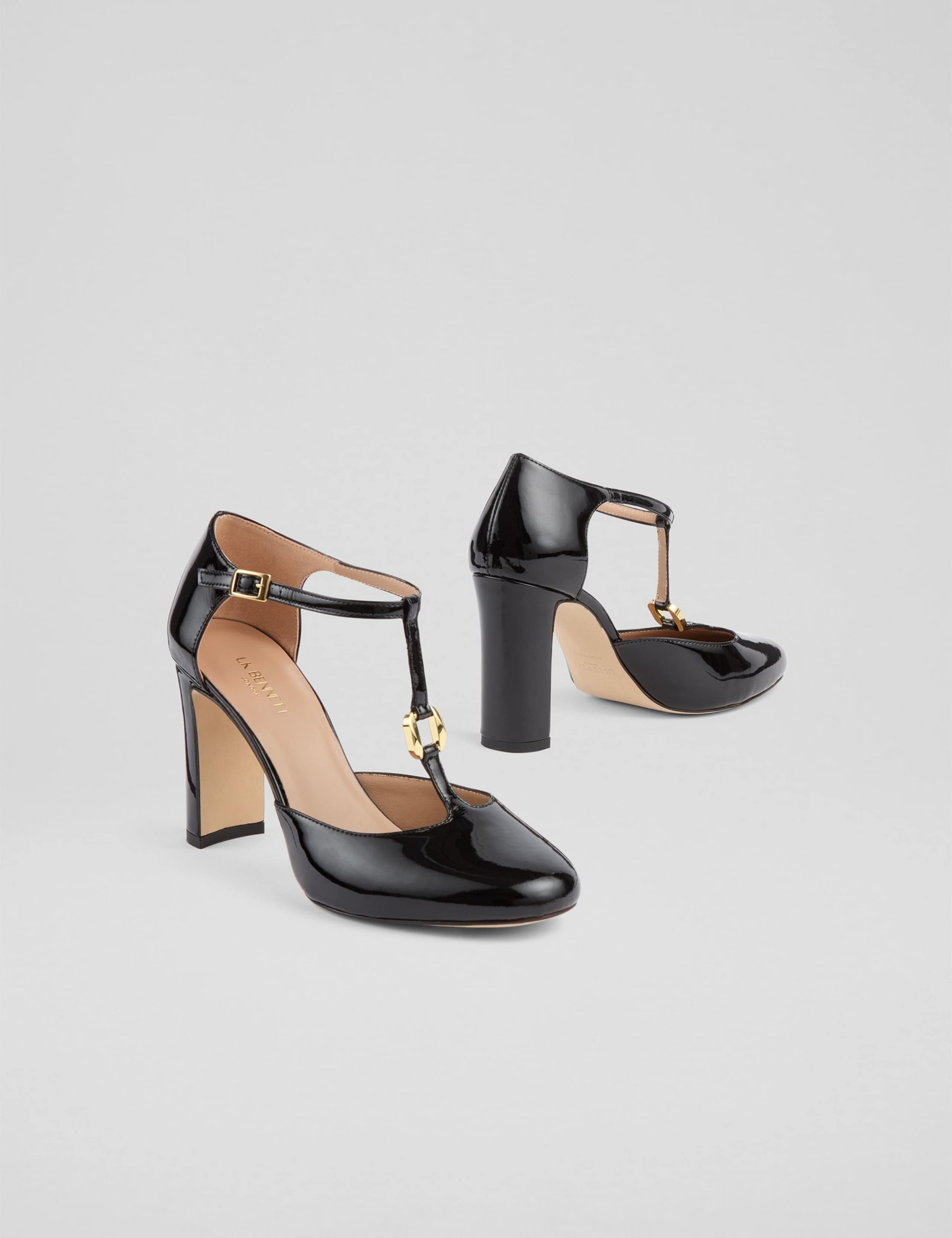 Leather Patent Block Heel Mary Jane Shoes 2 of 3