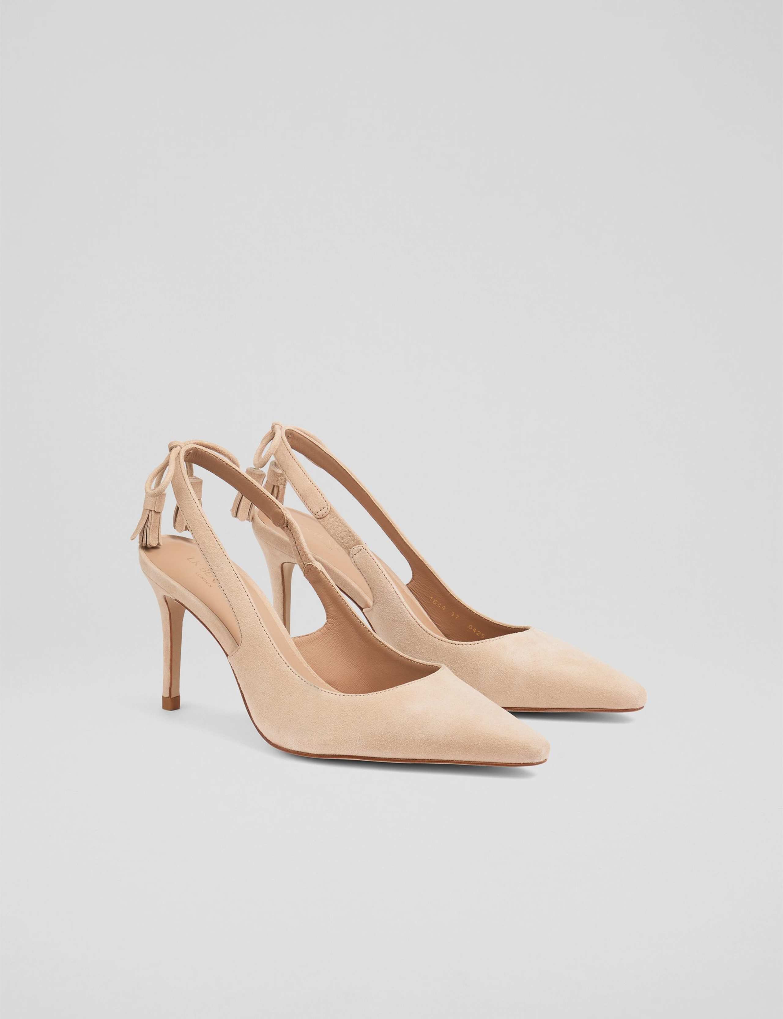 Suede Tassel Stiletto Heel Slingback Shoes 2 of 4