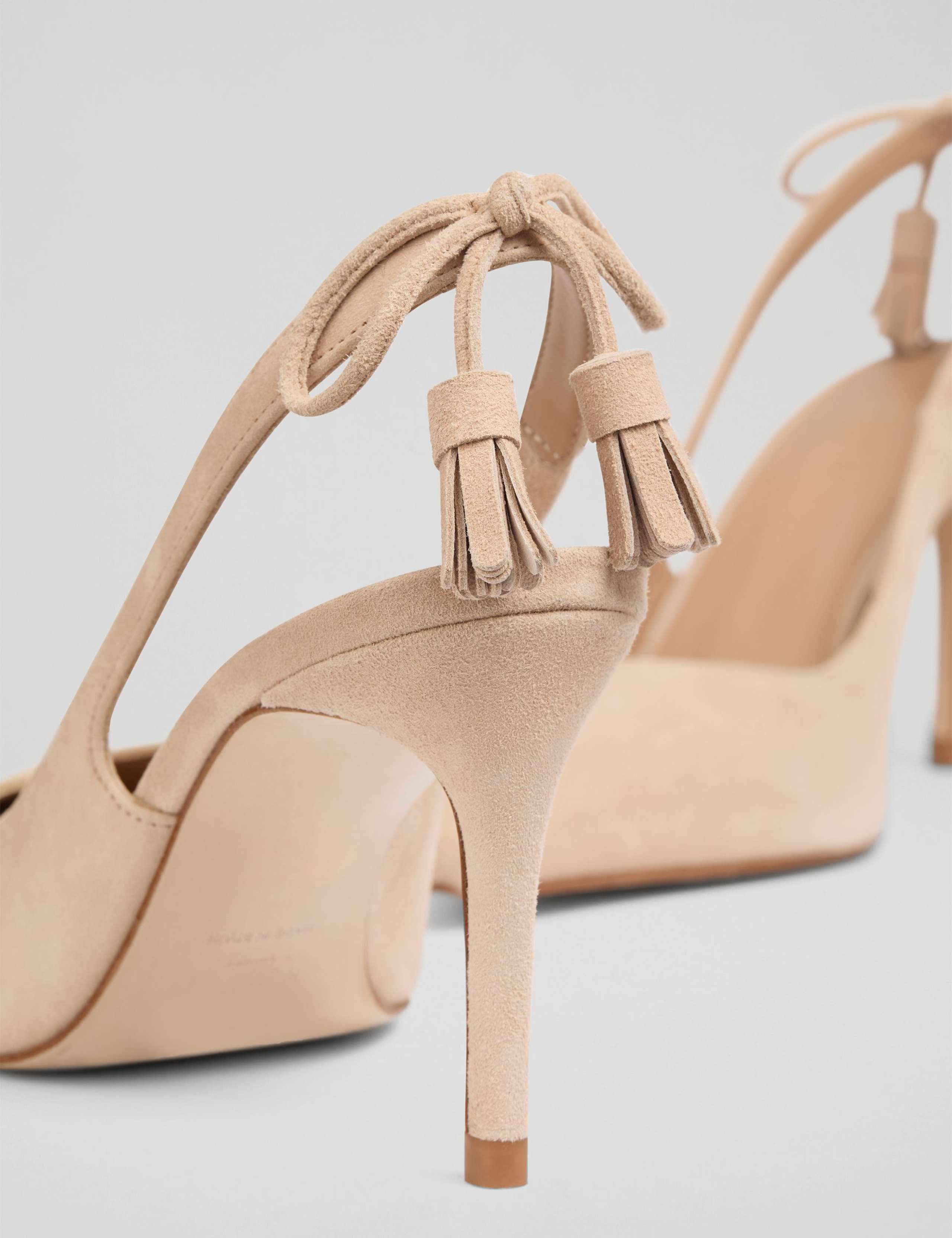 Suede Tassel Stiletto Heel Slingback Shoes 4 of 4