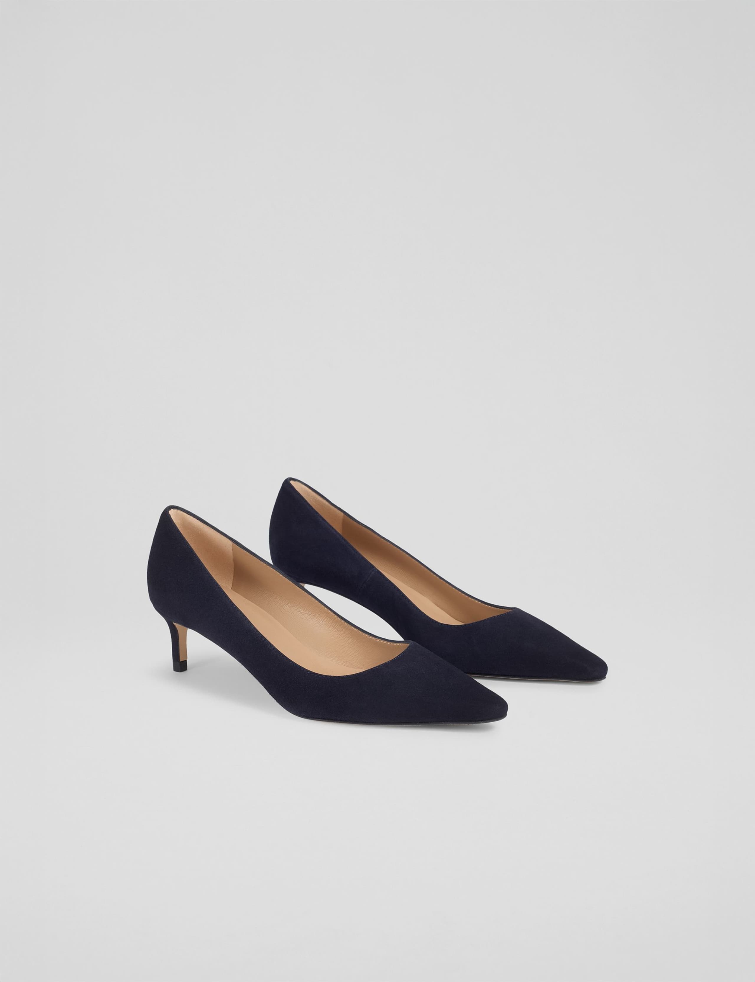 Leather Low Stiletto Heel Pointed Court Shoes 2 of 4