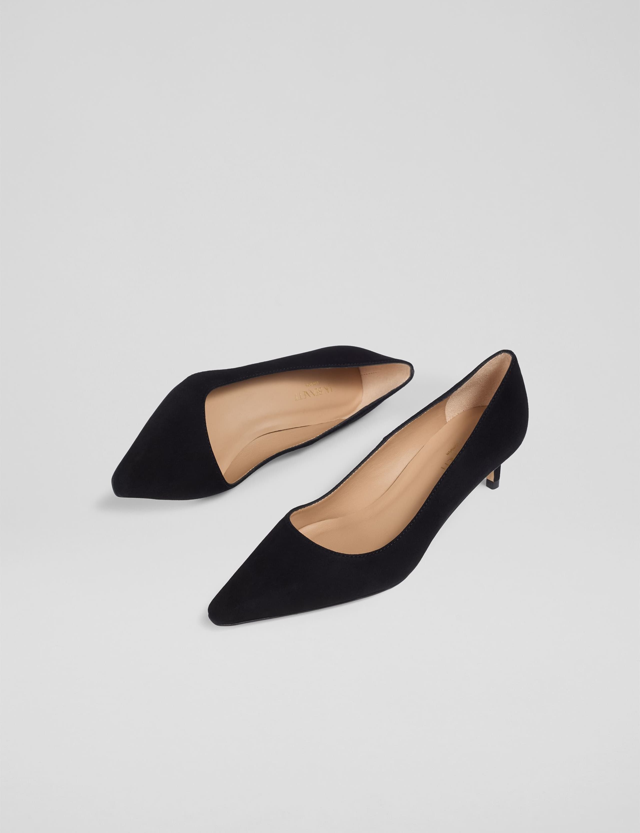 Suede Low Stiletto Heel Pointed Court Shoes 2 of 5