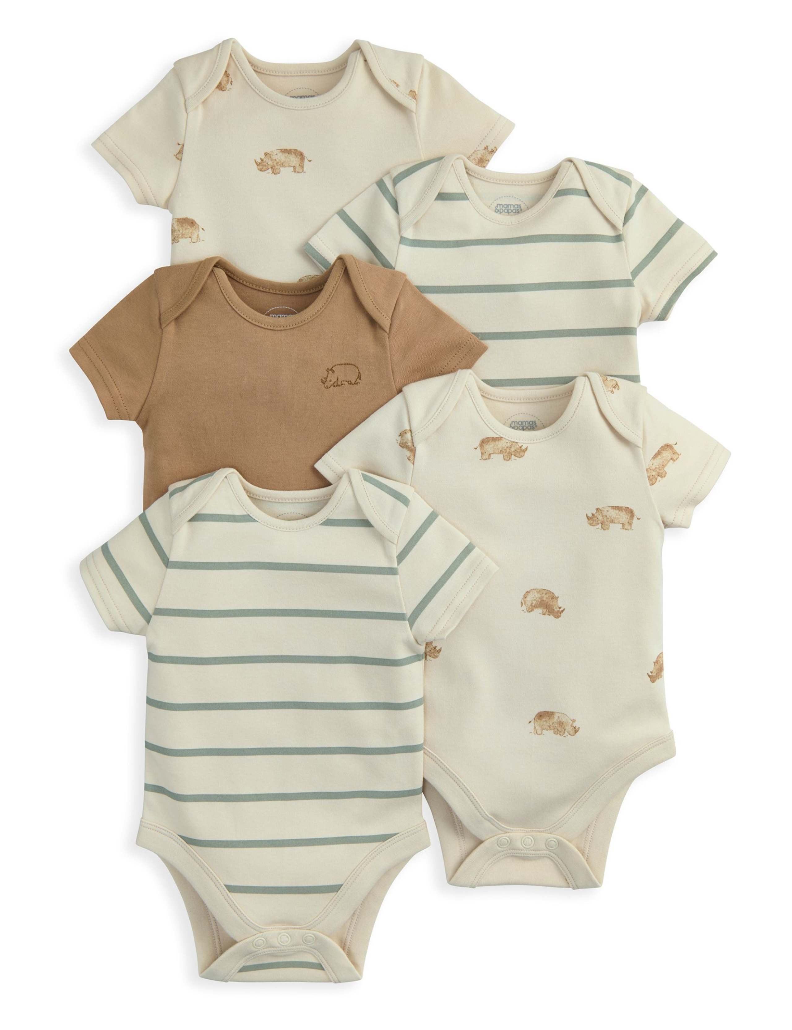 5 Pack Rhino Bodysuits (0-24 Months) 2 of 2