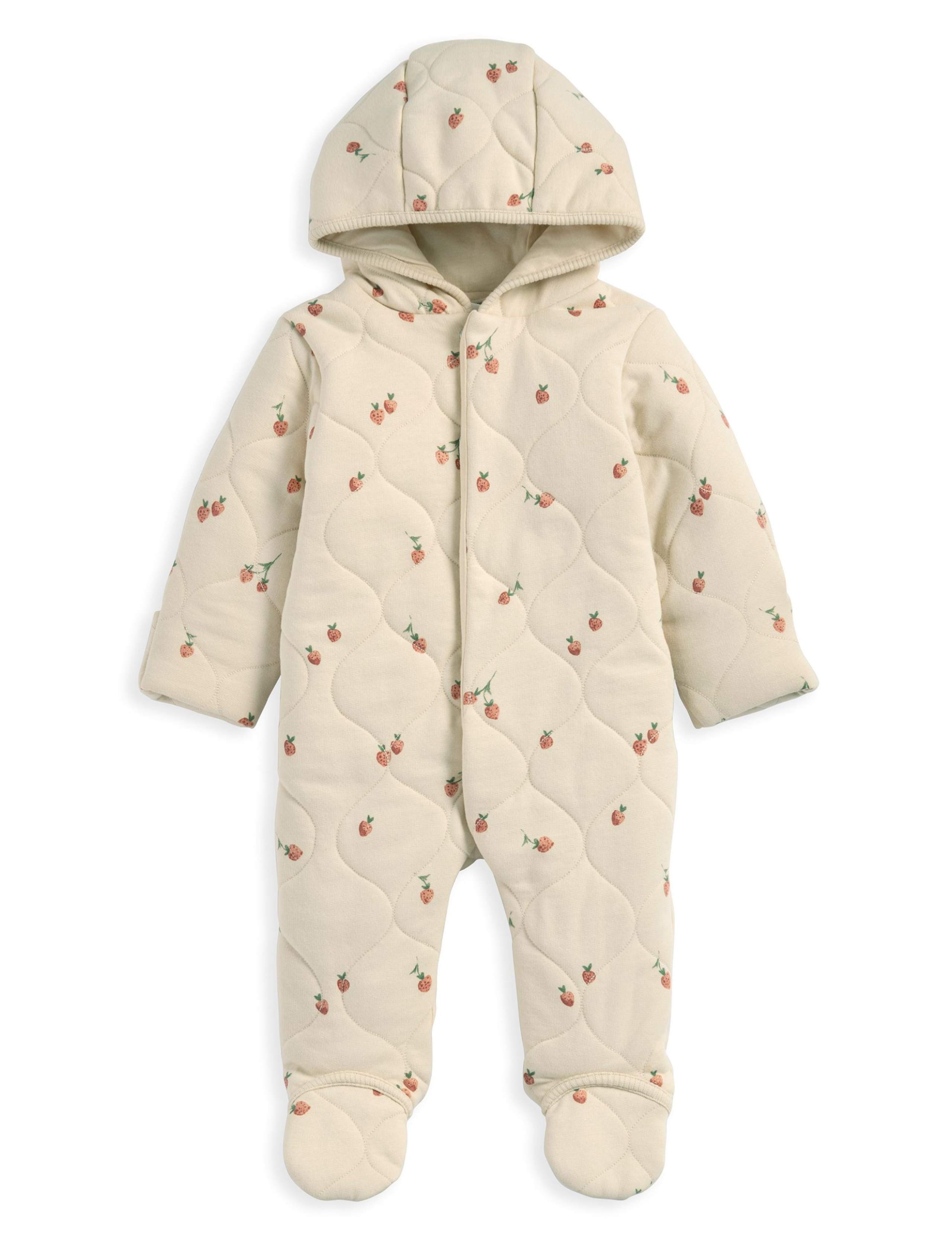 Cotton Rich Strawberry Pramsuit (7lbs-12 Mths) 2 of 2