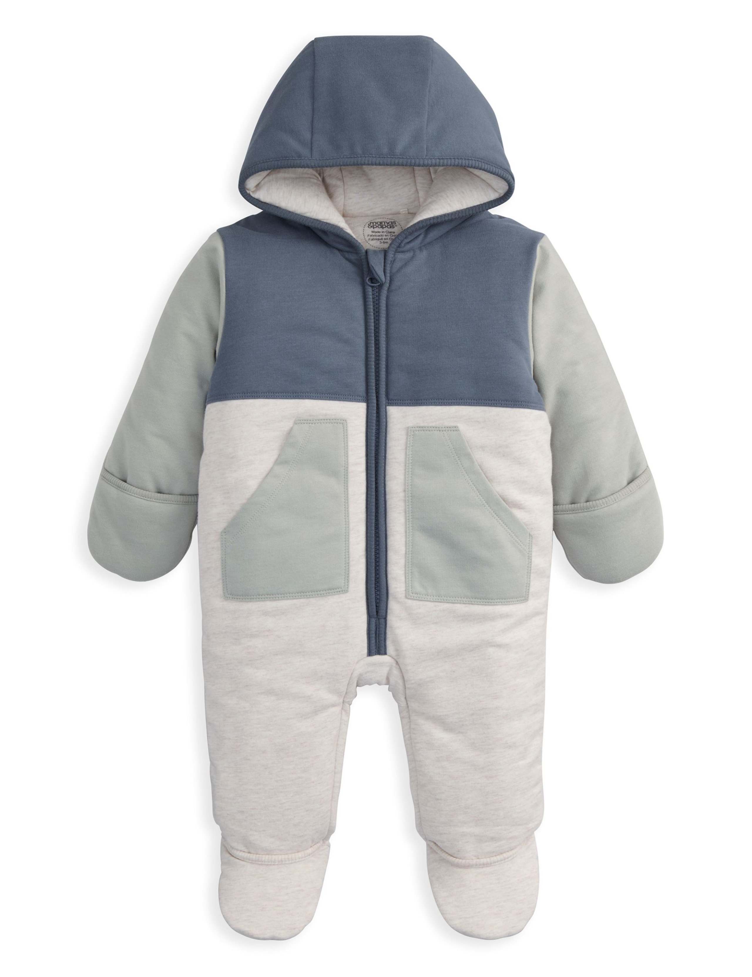 Pure Cotton Colour Block Lightweight Pramsuit (0-12 Months) 2 of 2