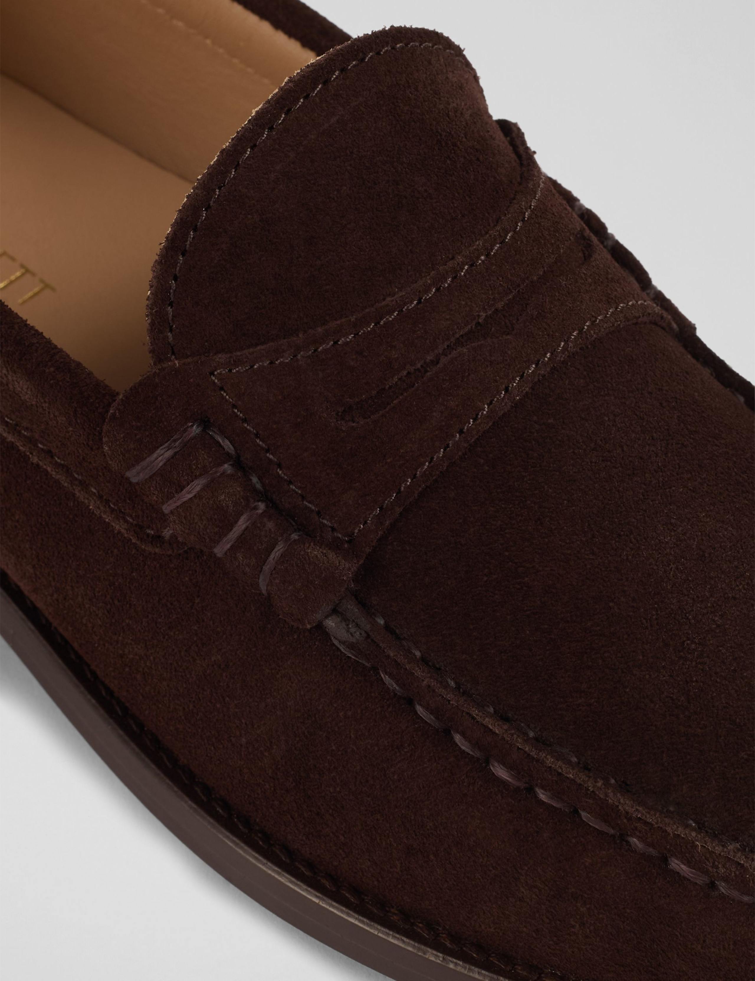 Suede Block Heel Penny Loafers 4 of 4