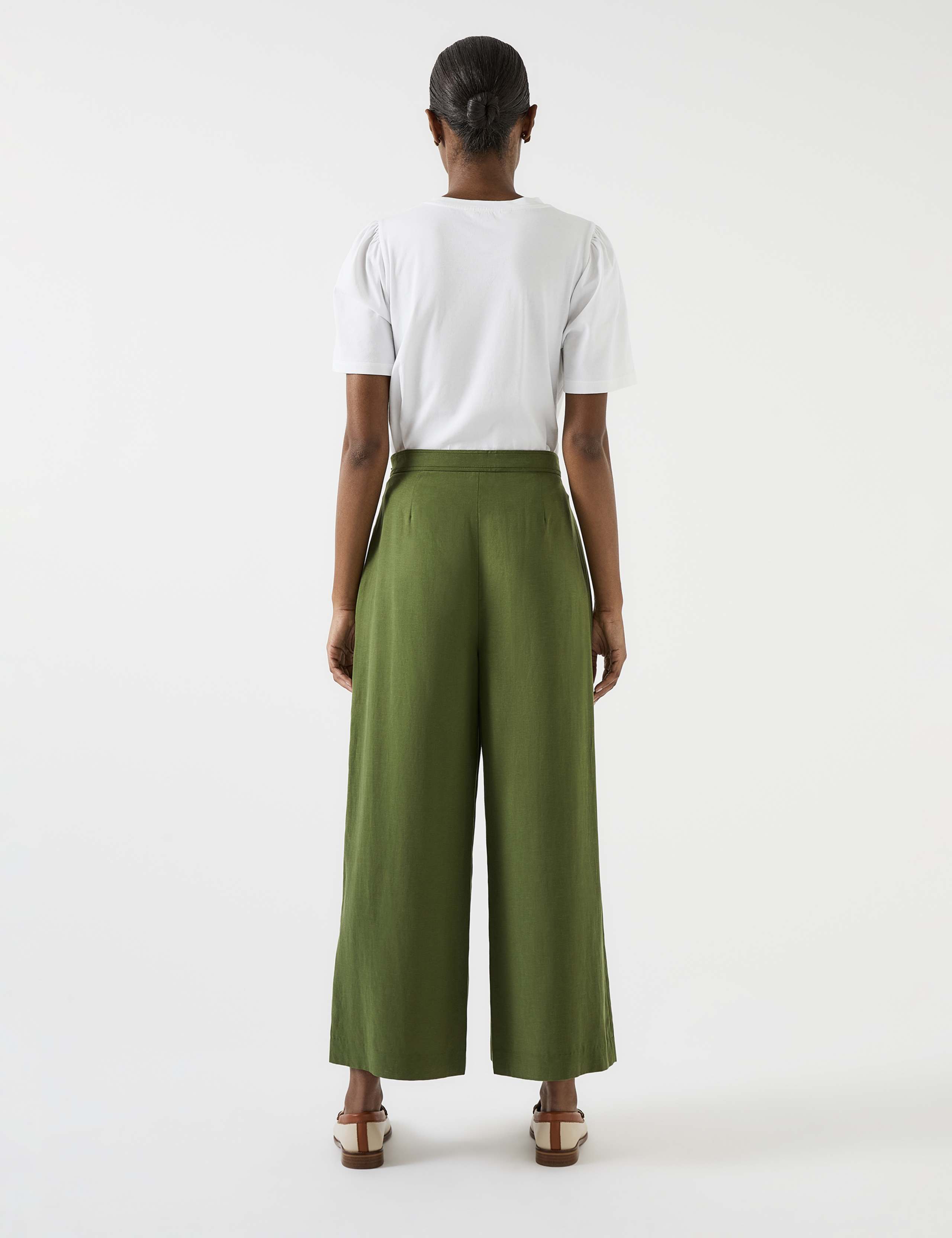 Lyocell Rich Pleat Front Wide Leg Culottes 3 of 4