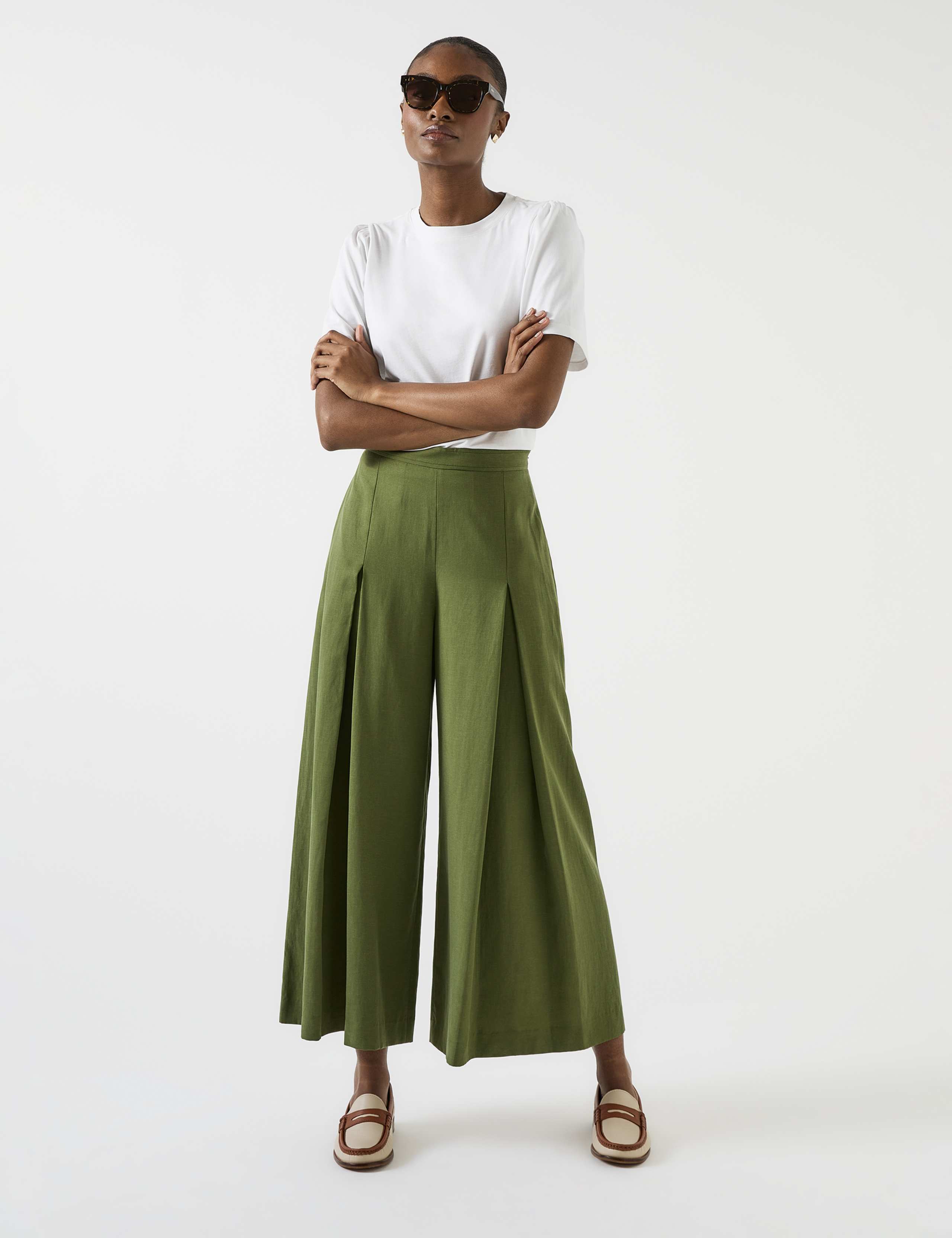 Lyocell Rich Pleat Front Wide Leg Culottes 4 of 4