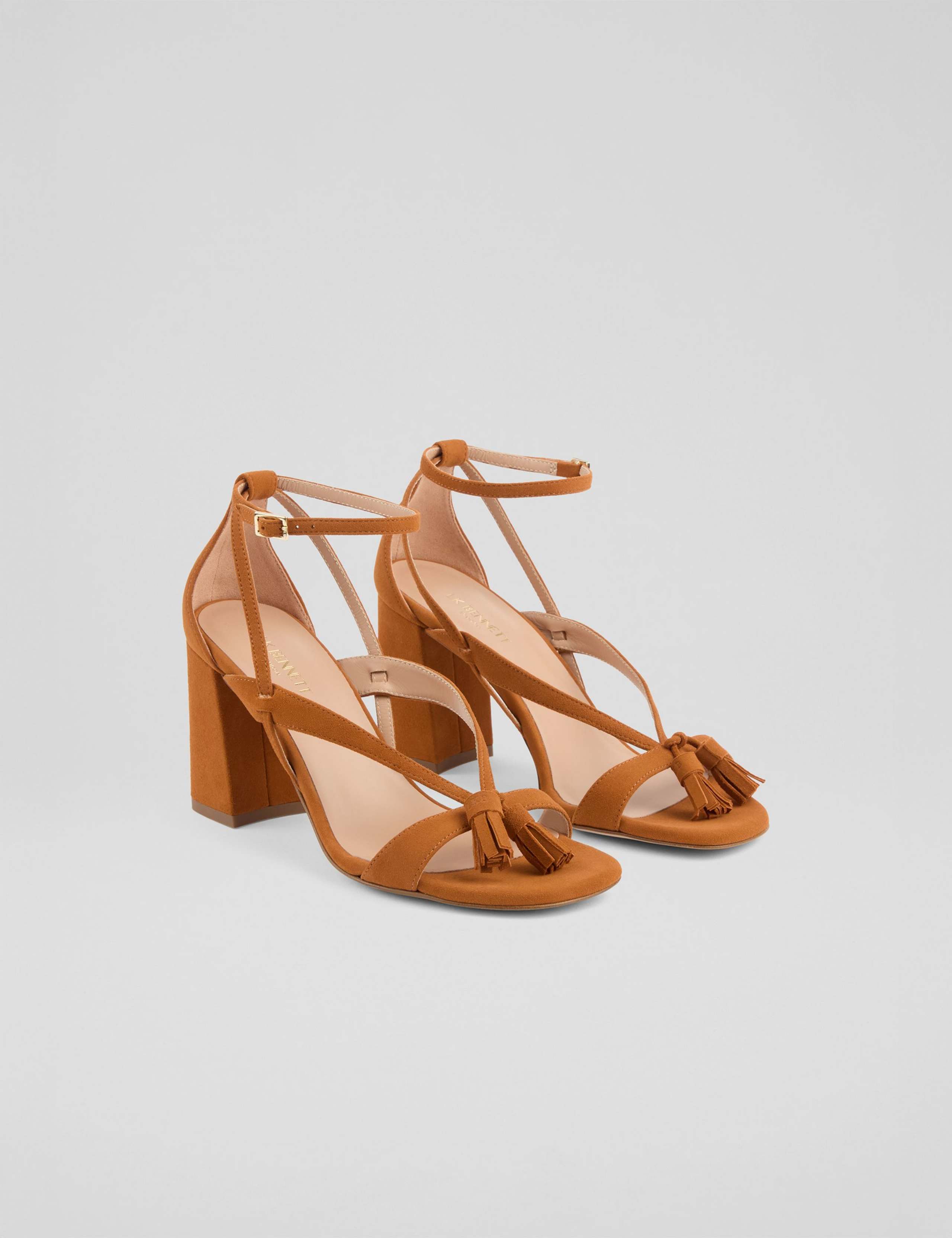 Suede Tassel Block Heel Sandal 4 of 6