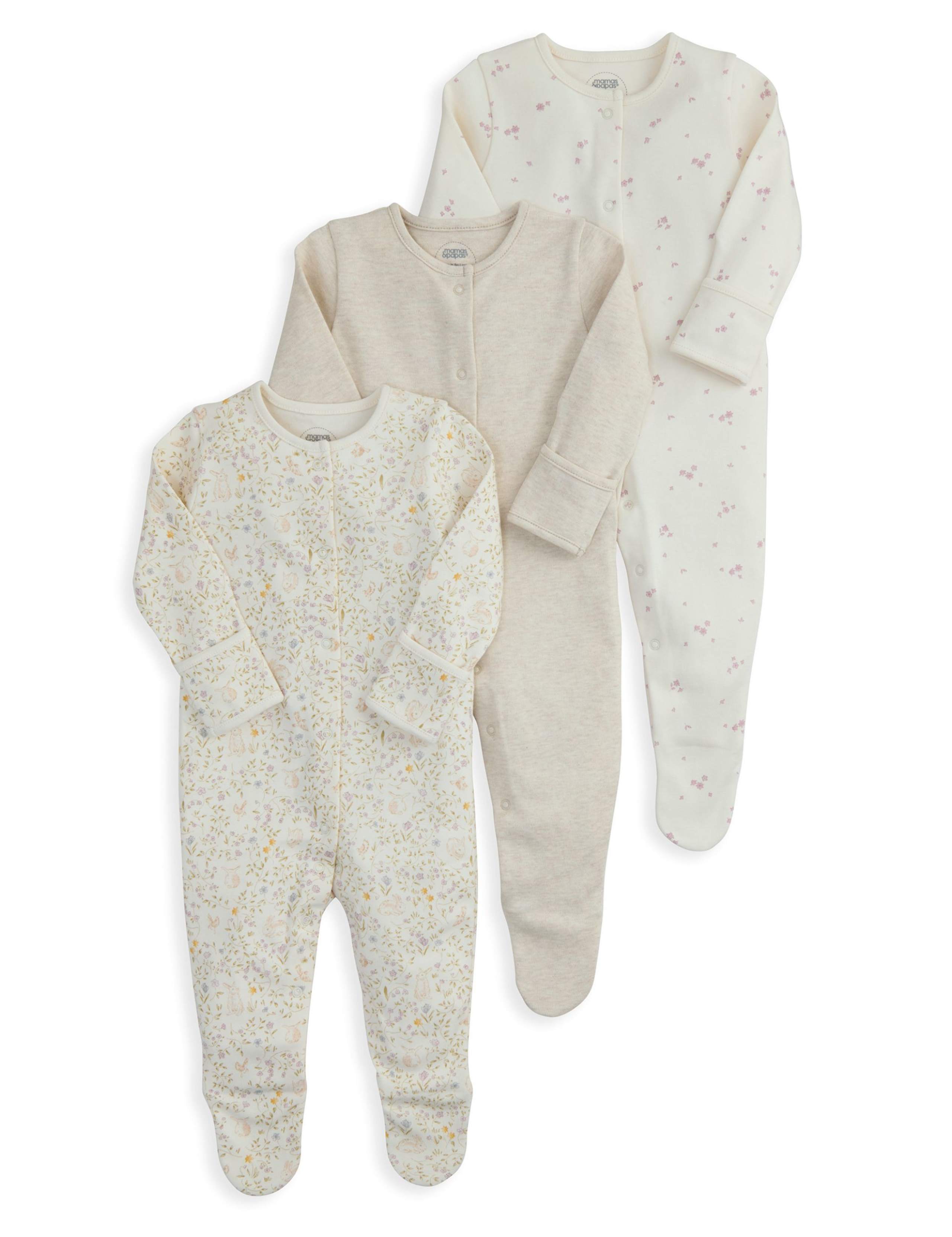 3 Pack Bunny Sleepsuits (6½lbs-24 Mths) 2 of 2