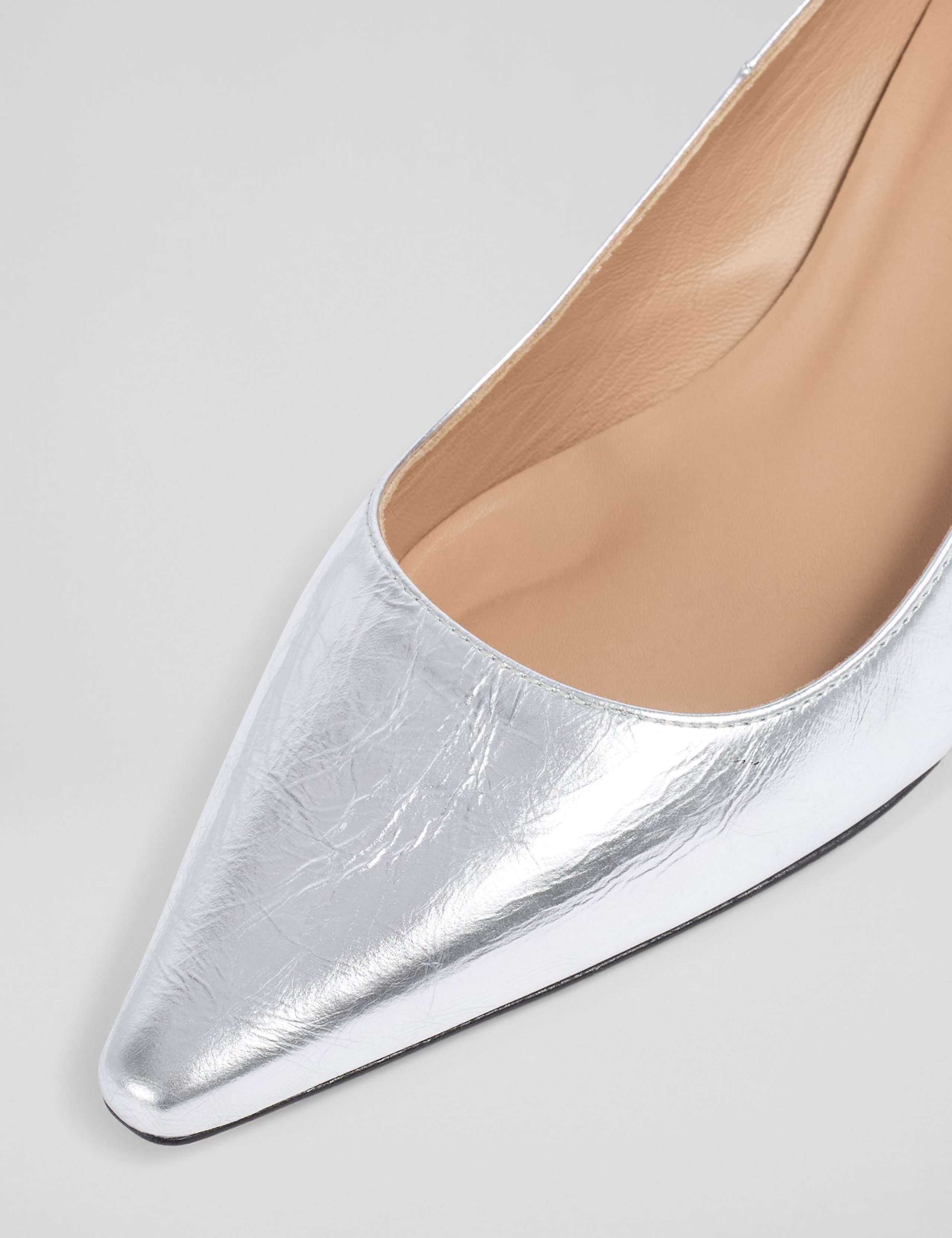 Leather Low Stiletto Heel Pointed Court Shoes 4 of 5