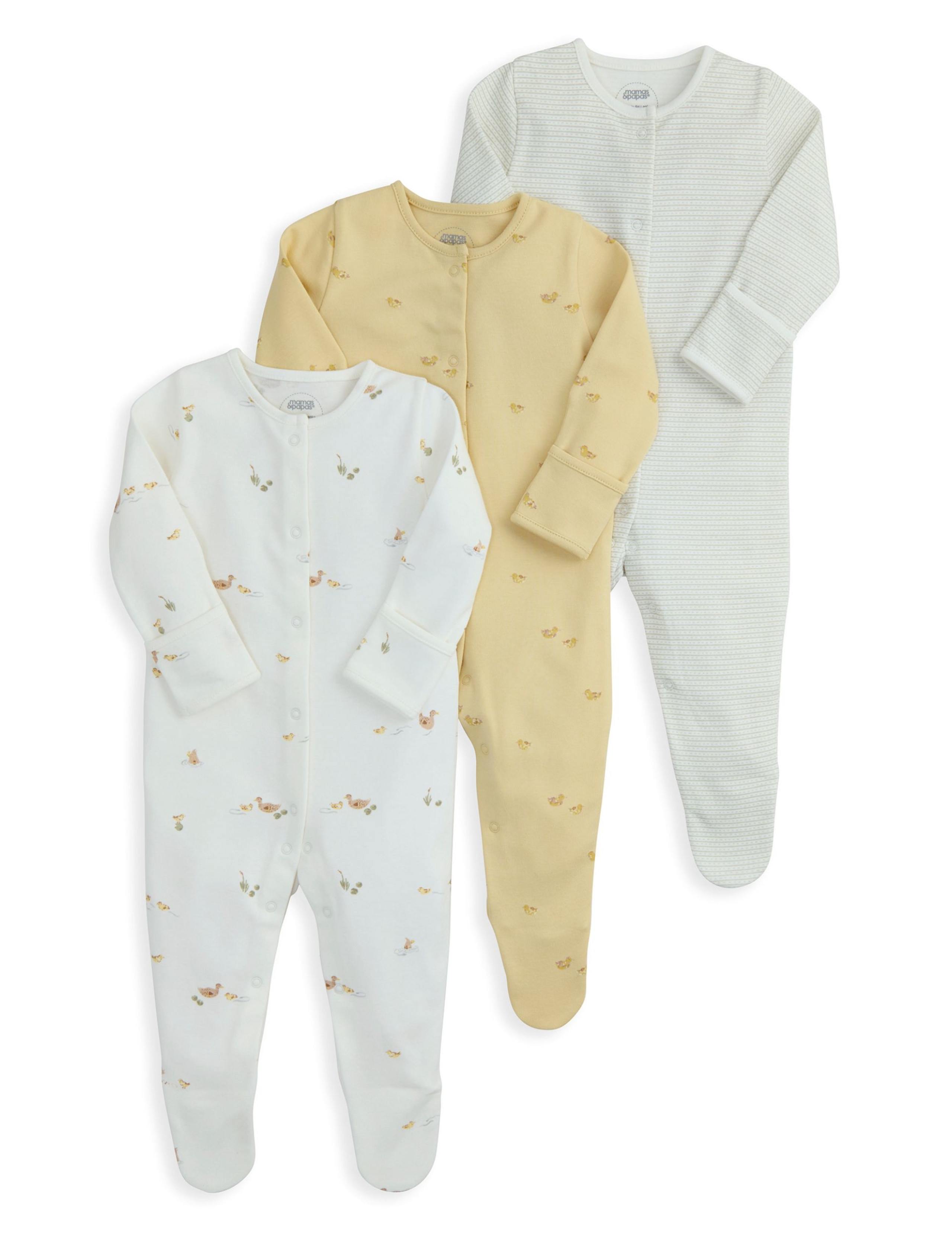 3 Pack Pure Cotton Duck Print Sleepsuits (6½lbs-24 Mths) 2 of 2
