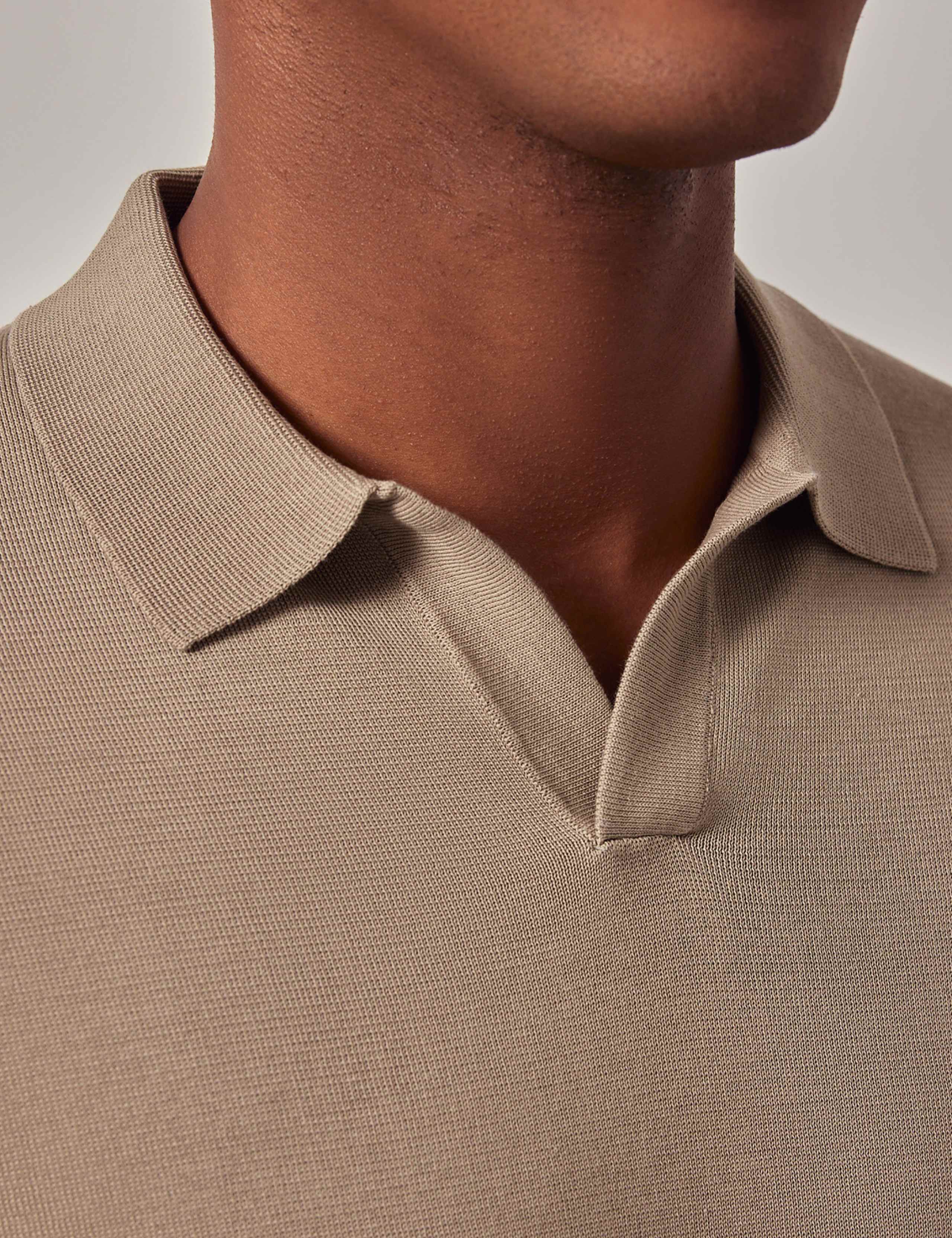 Pure Cotton Open Collar Knitted Polo Shirt 3 of 3
