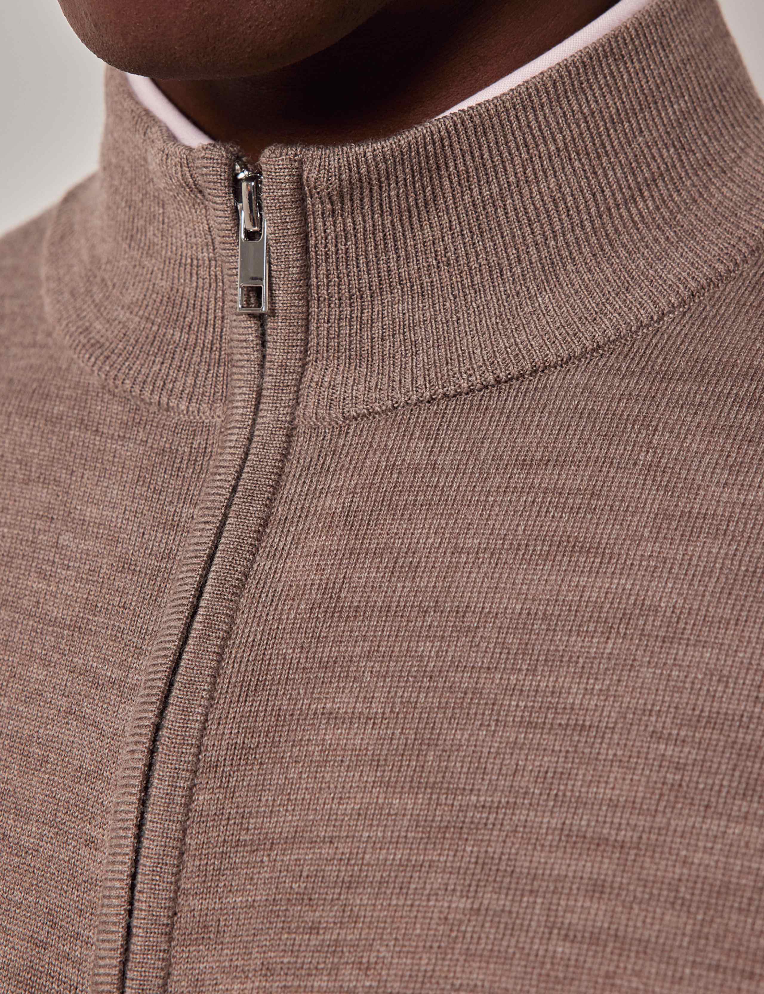 Pure Wool Zip Up Jumper 3 of 3