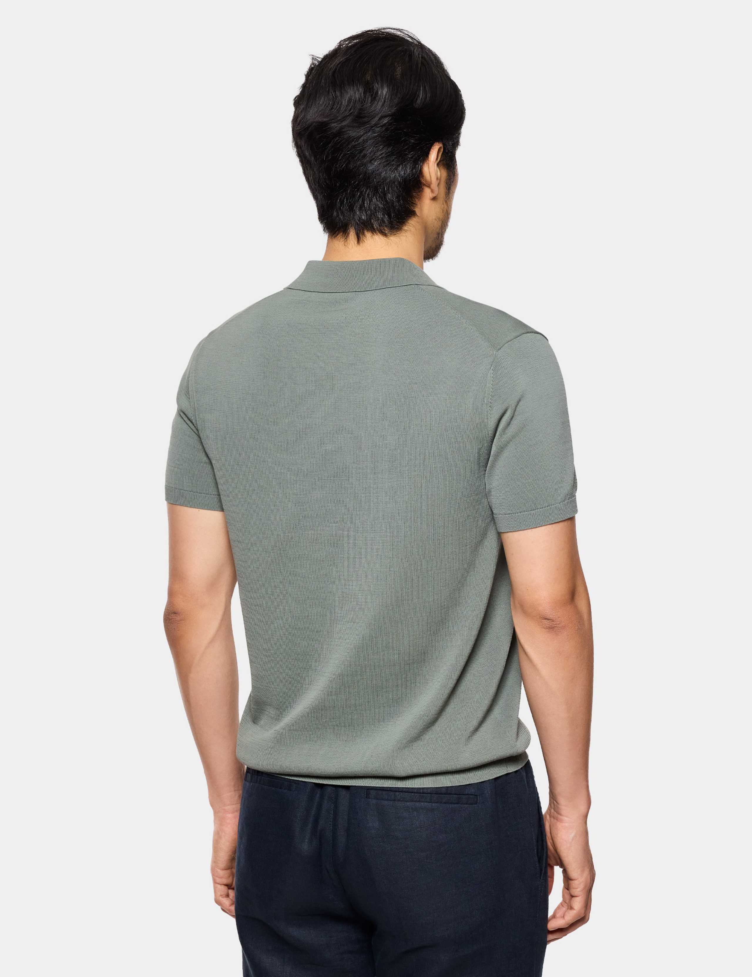 Pure Cotton Open Collar Knitted Polo Shirt 4 of 4
