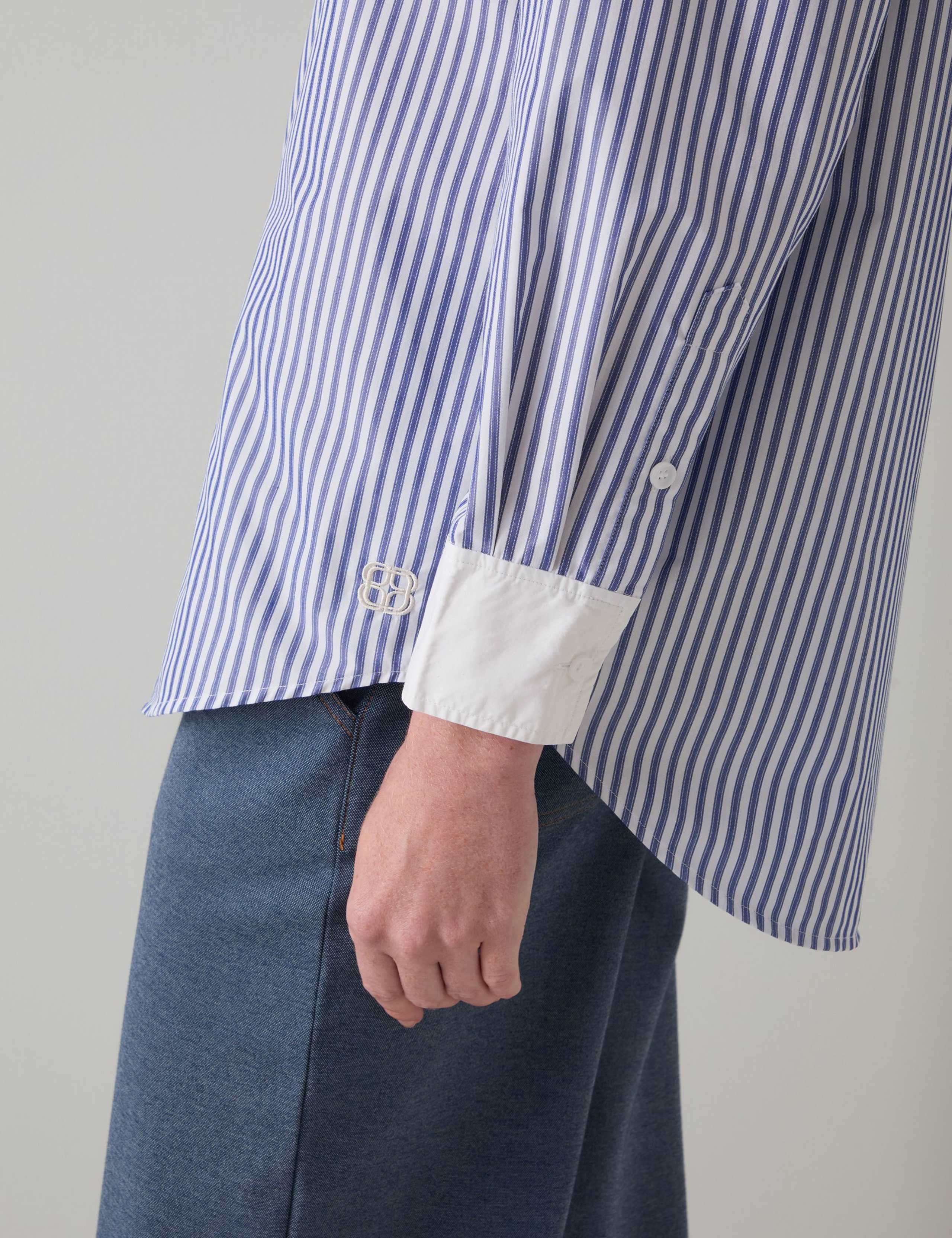 Contrast Cuff & Collar Striped Shirt 3 of 4