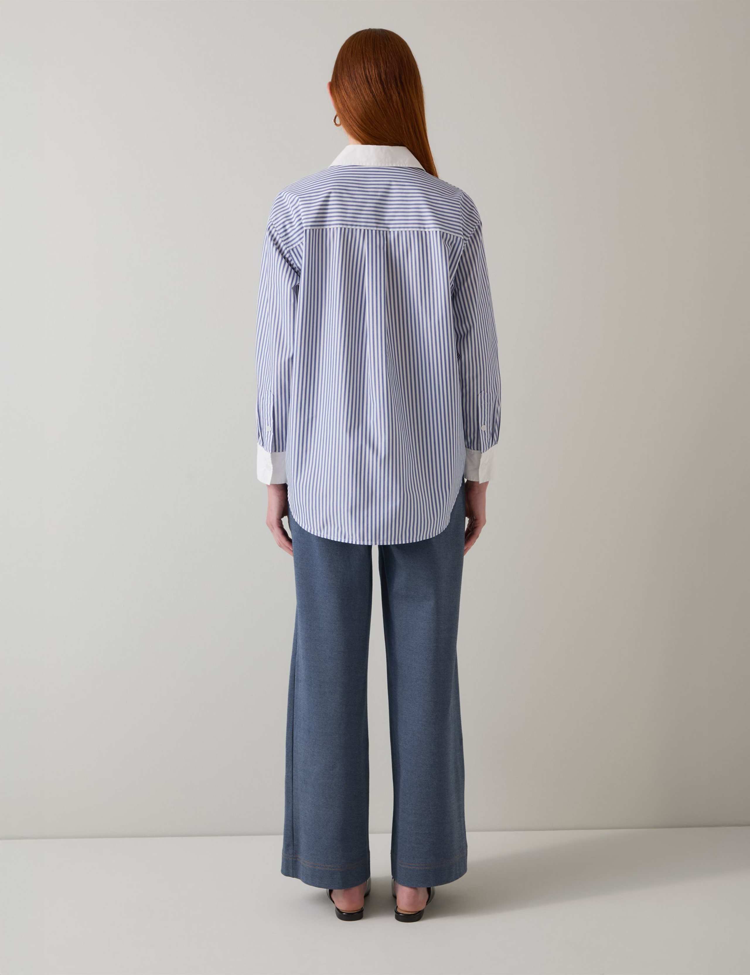 Contrast Cuff & Collar Striped Shirt 4 of 4