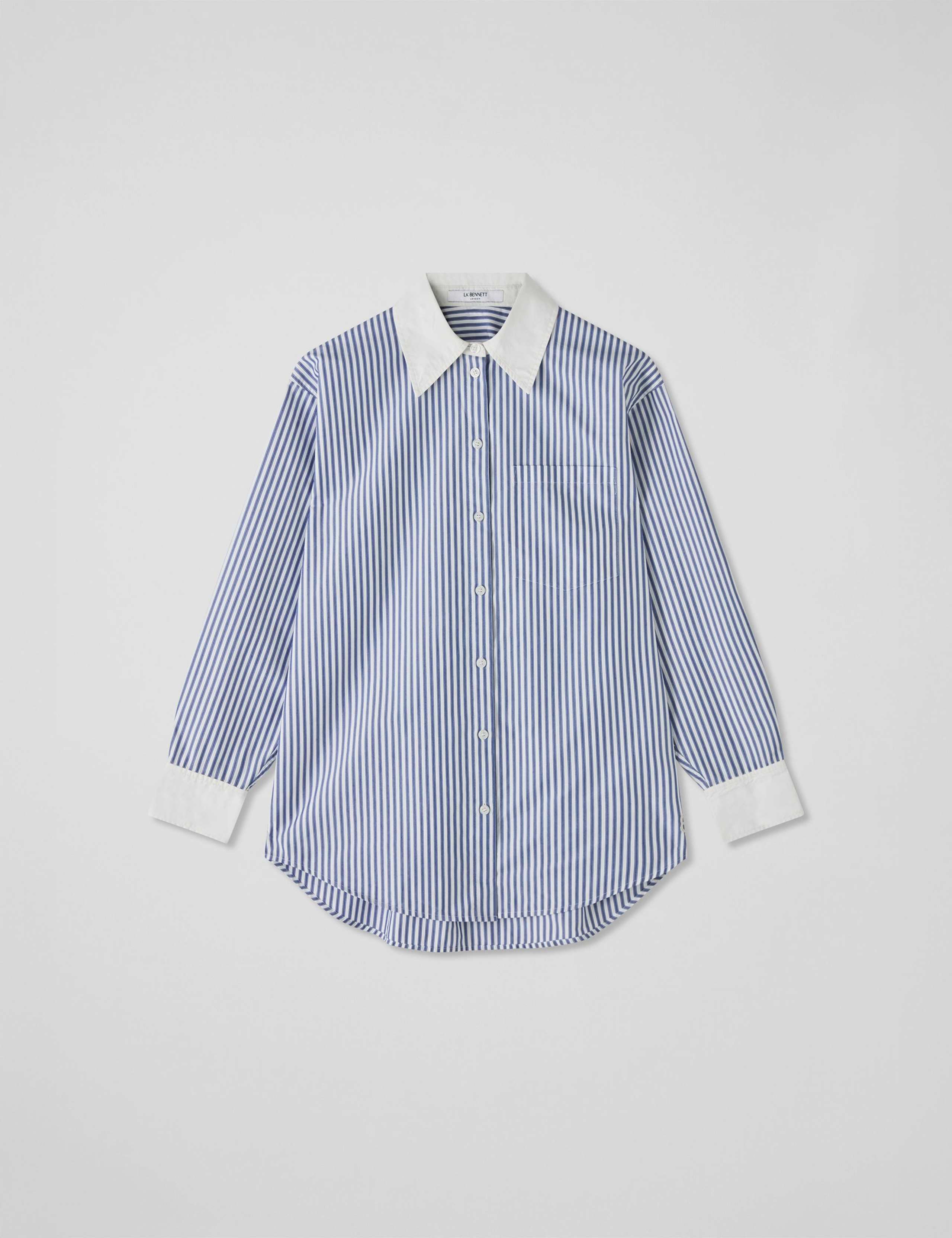 Contrast Cuff & Collar Striped Shirt 2 of 4