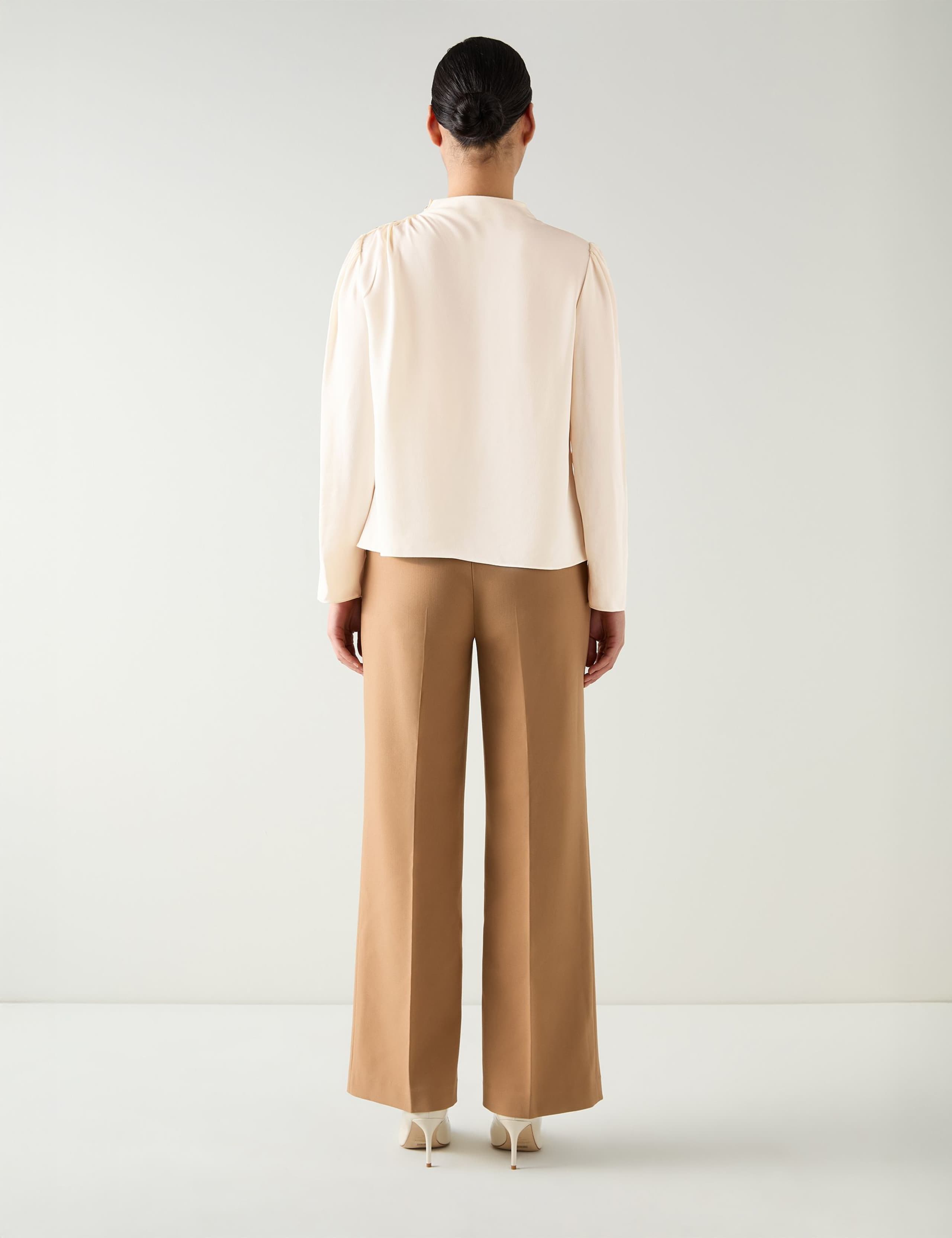 Ruched Button Detail Shoulder Blouse 3 of 4
