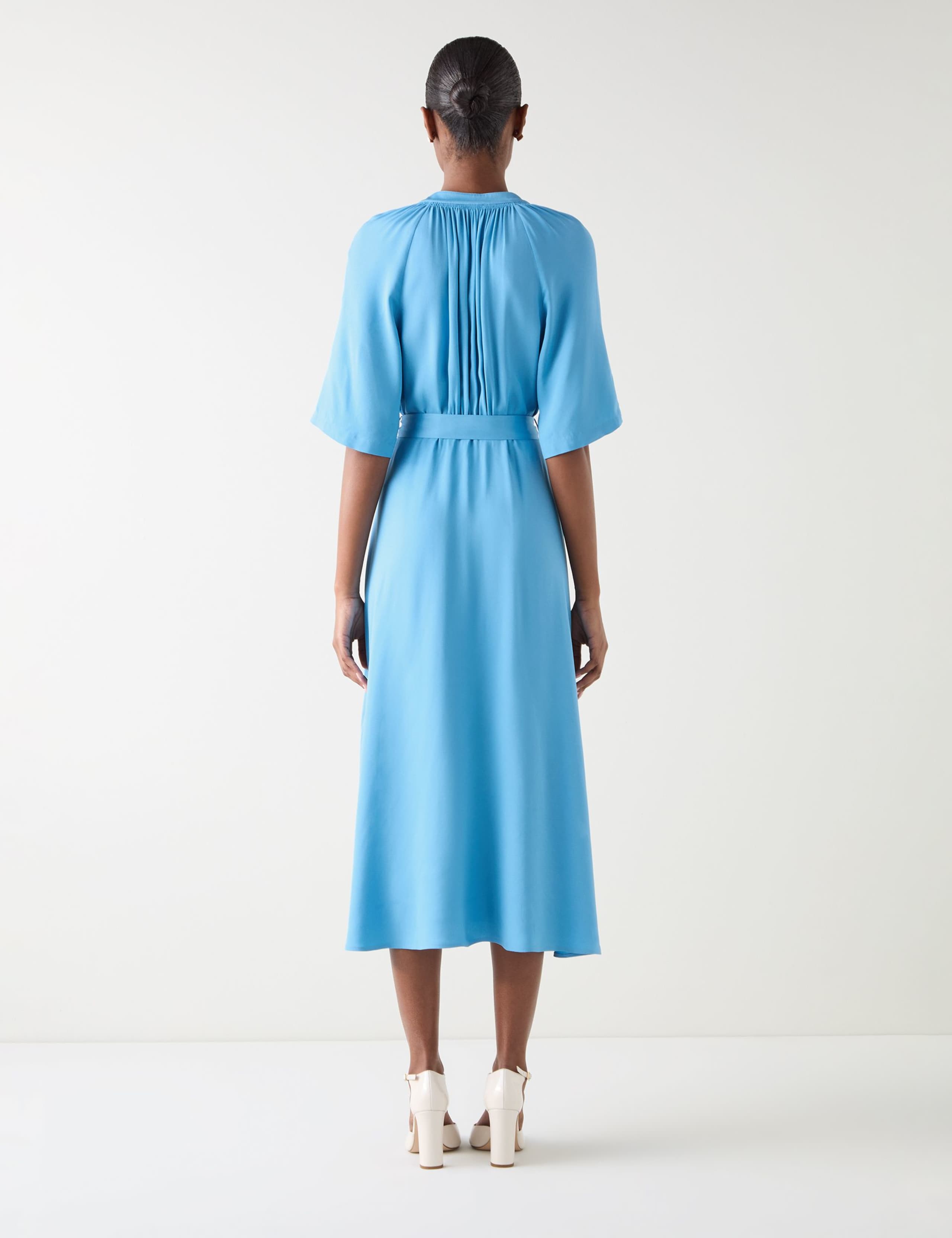 Angel Sleeve Pleated Back Midi Dress 2 of 2