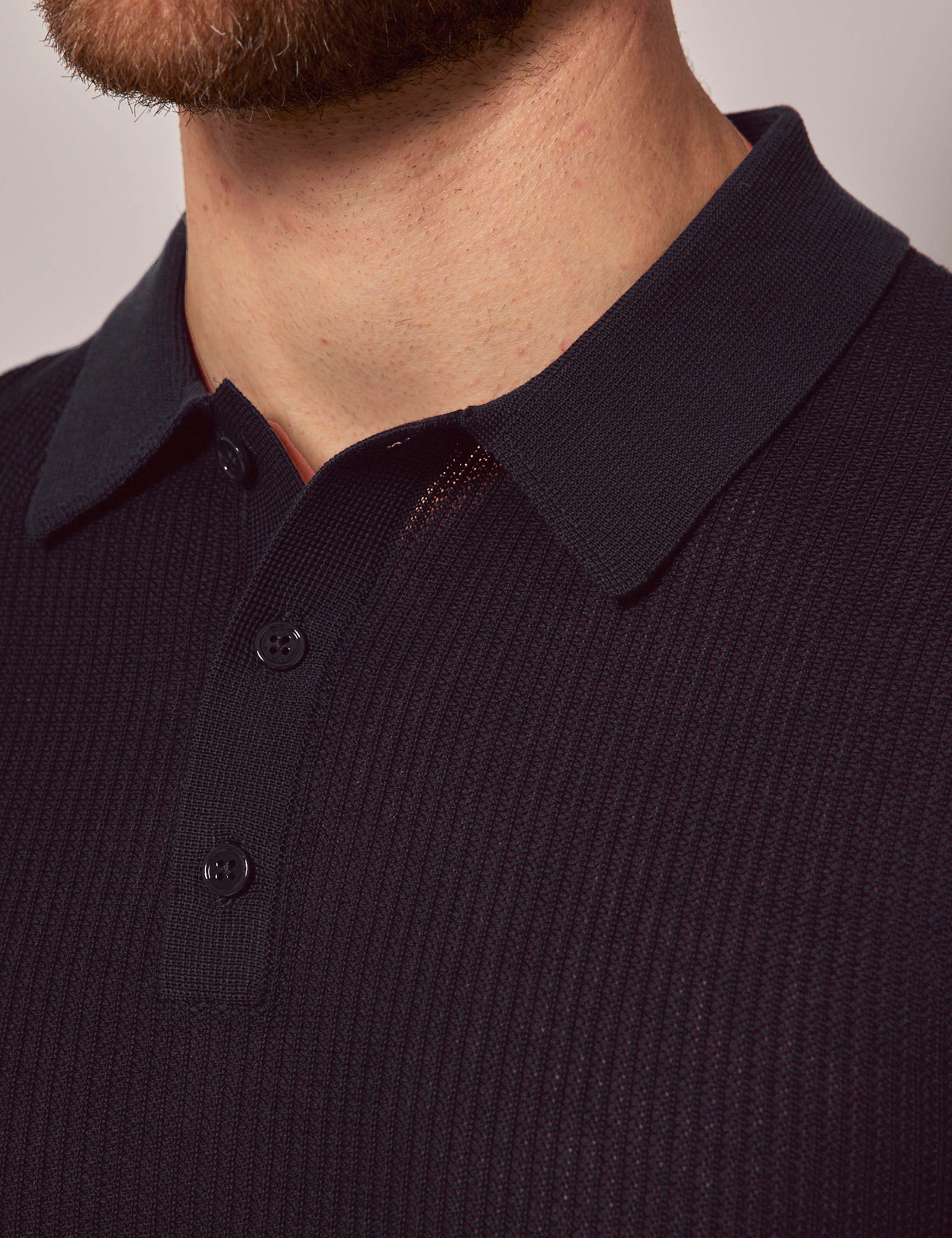 Pure Cotton Textured Polo Shirt 3 of 3
