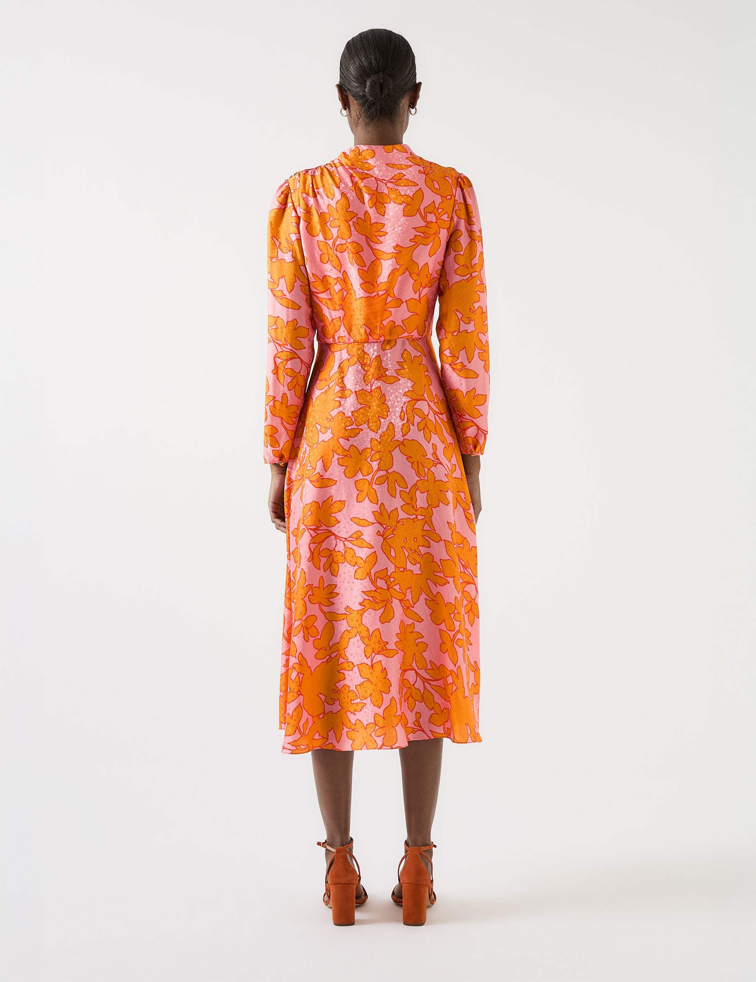 Floral Ruched Midi Swing Dress 2 of 2
