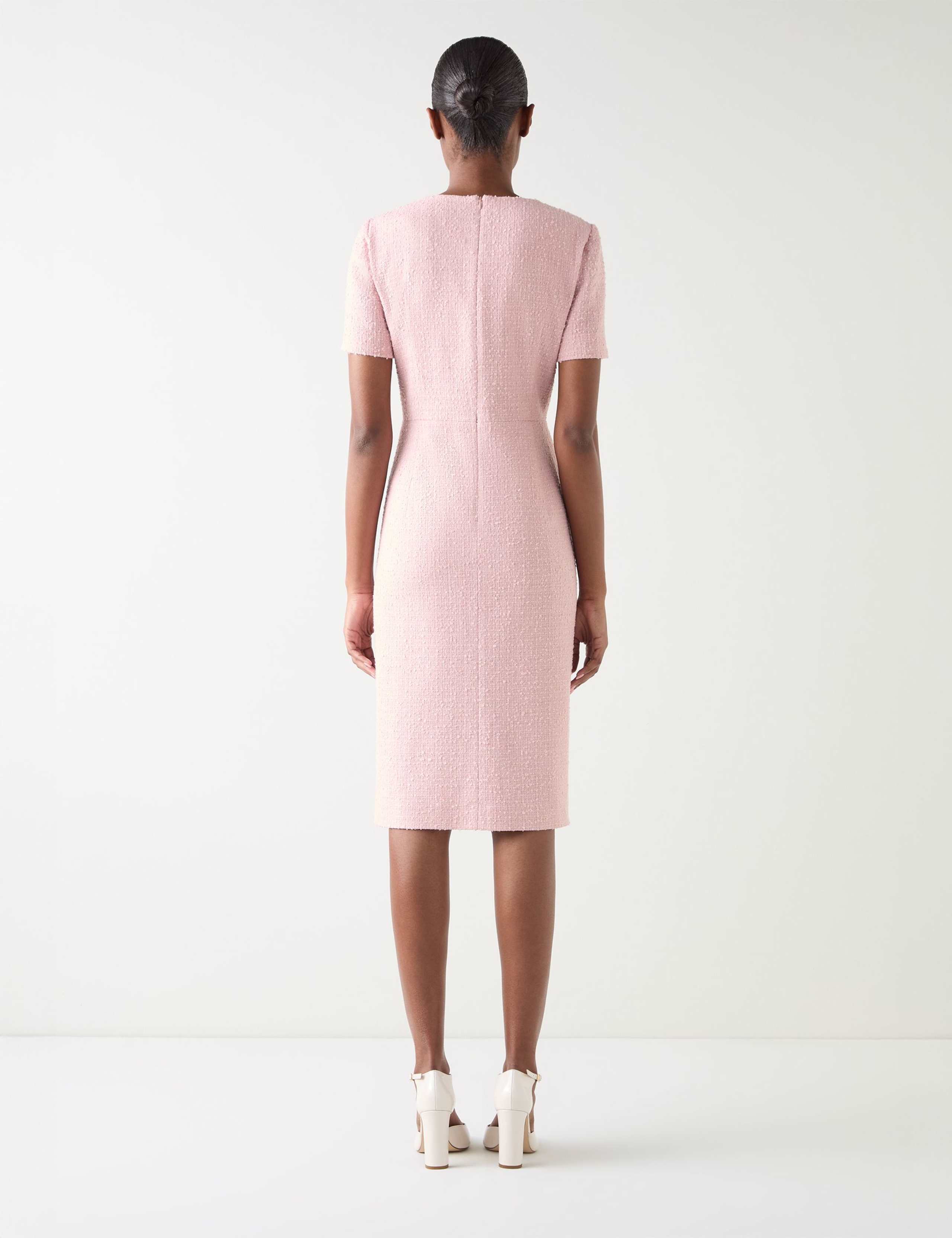 Cotton Rich Tweed Button Detail Midi Dress 4 of 4