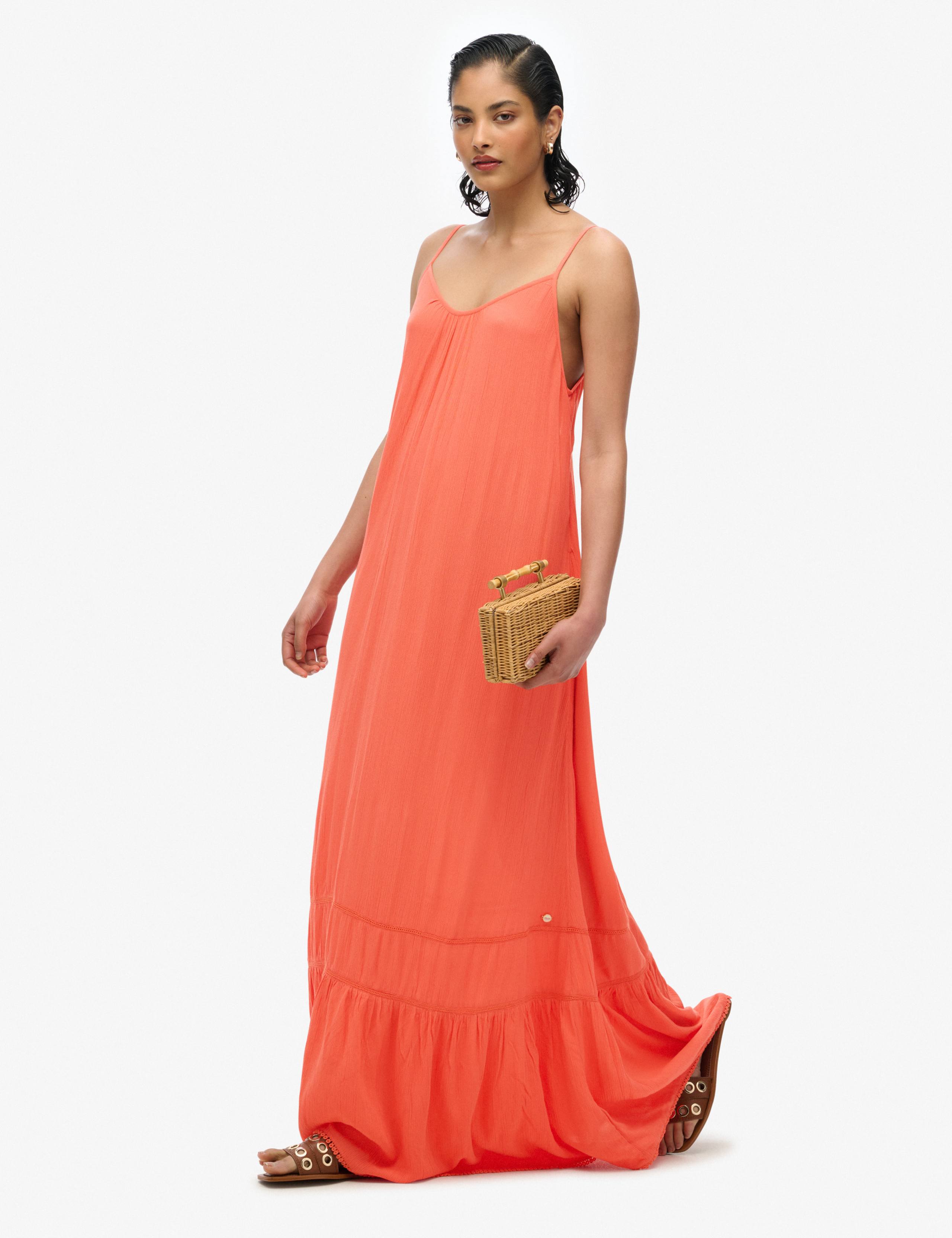 Printed Scoop Neck Strappy Maxi Beach Dress 2 of 5