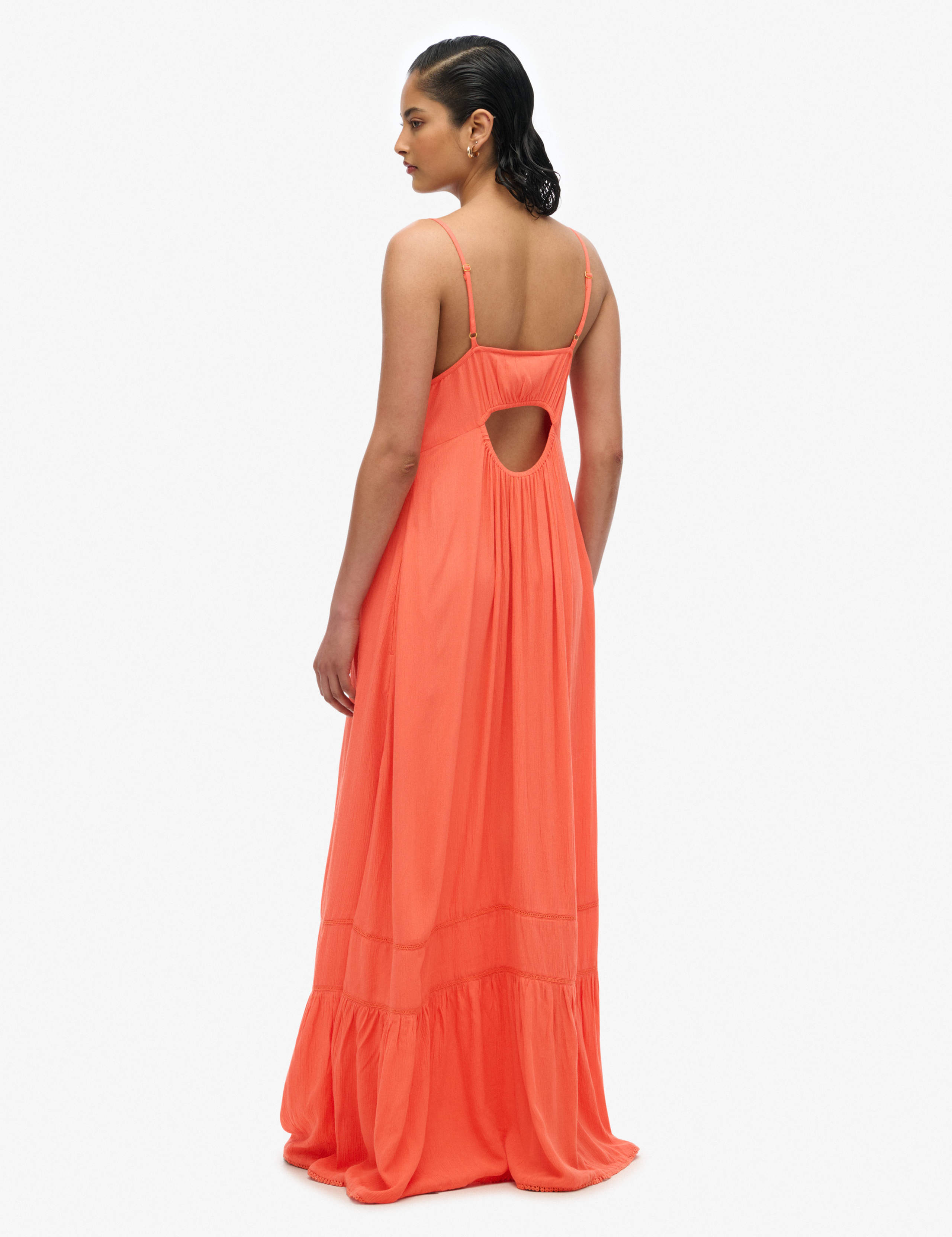 Printed Scoop Neck Strappy Maxi Beach Dress 3 of 5