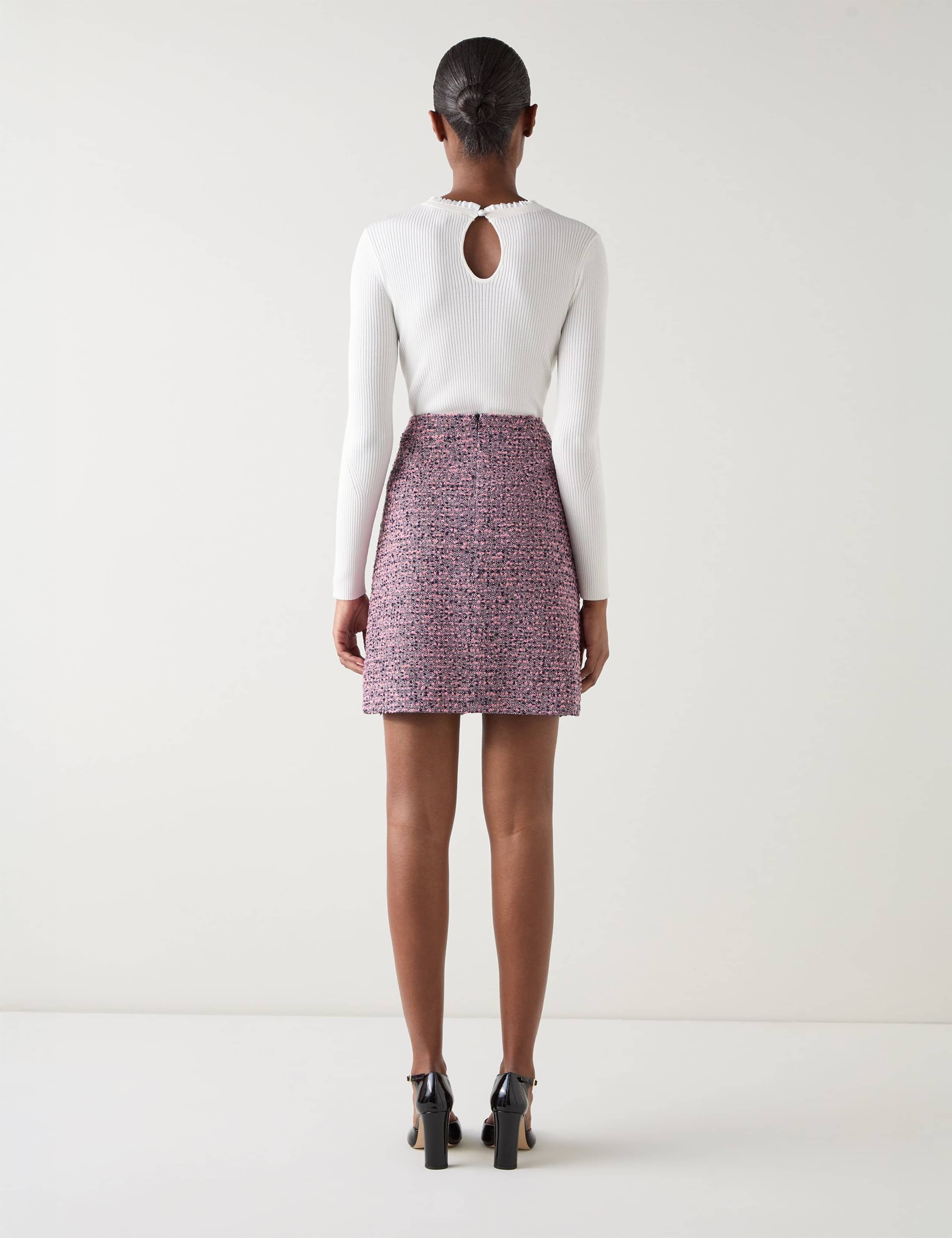 Cotton Rich Tweed A-Line Skirt 3 of 4