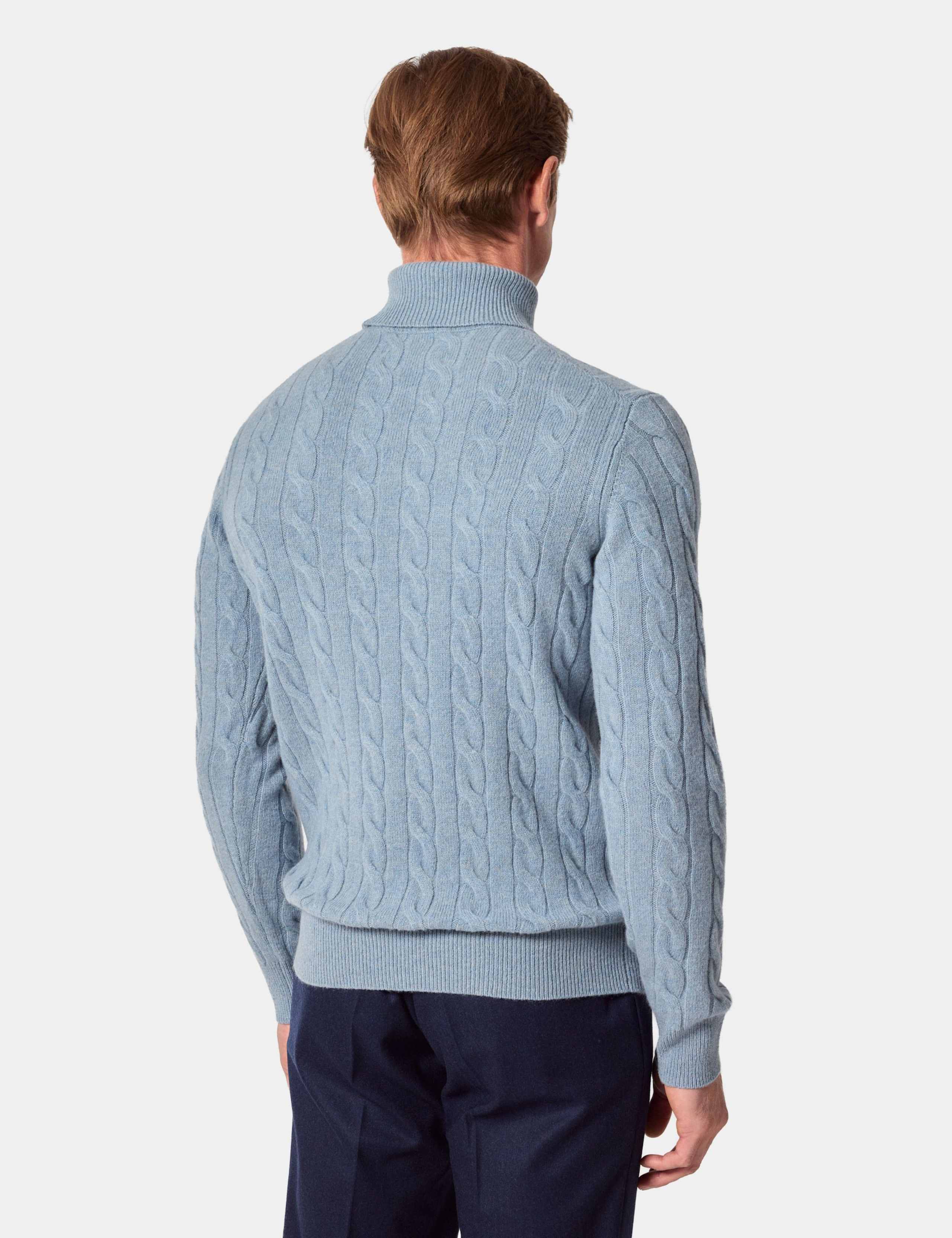 Pure Lambswool Cable Roll Neck Jumper 2 of 2