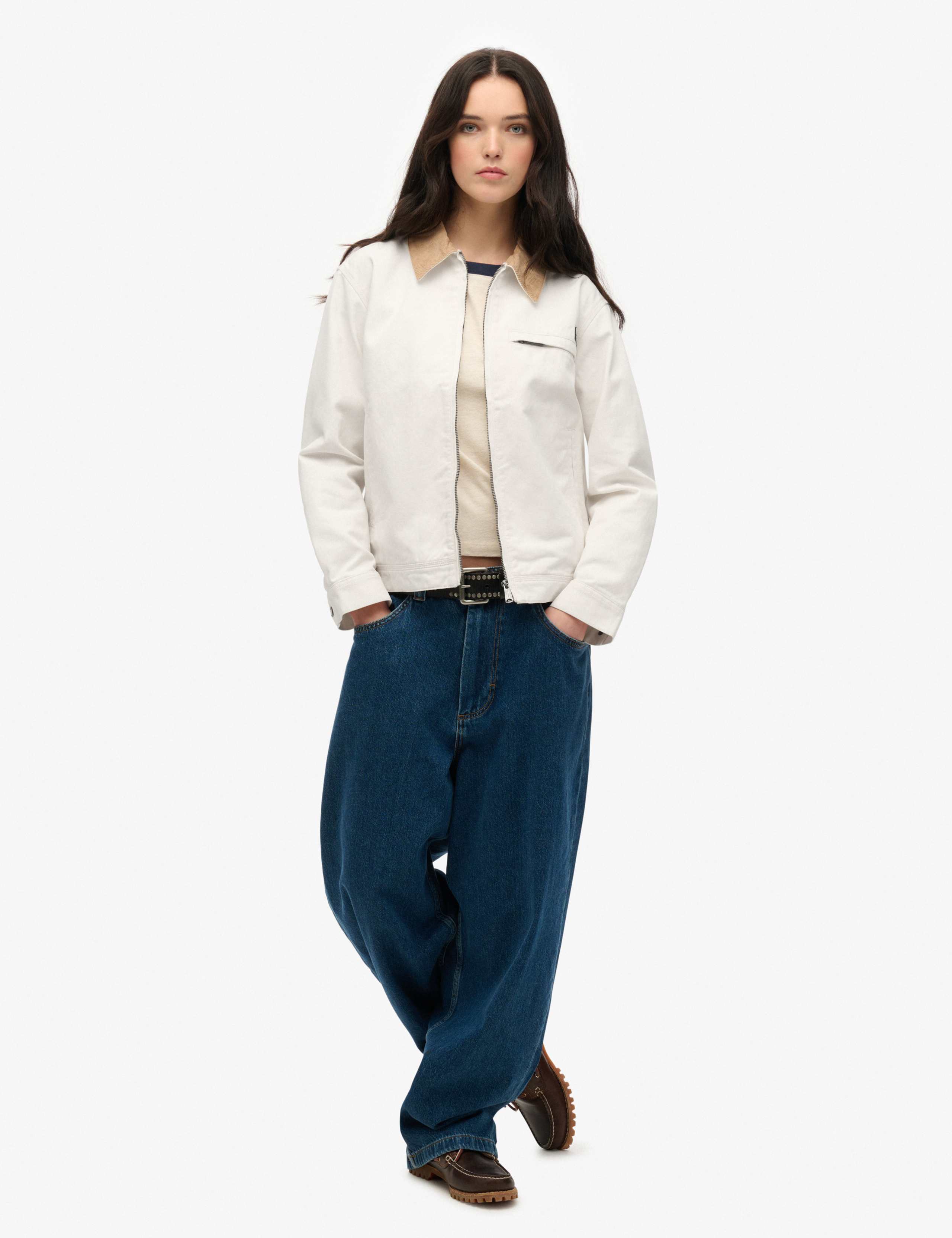 Pure Cotton Cord Collar Relaxed Jacket 2 of 4