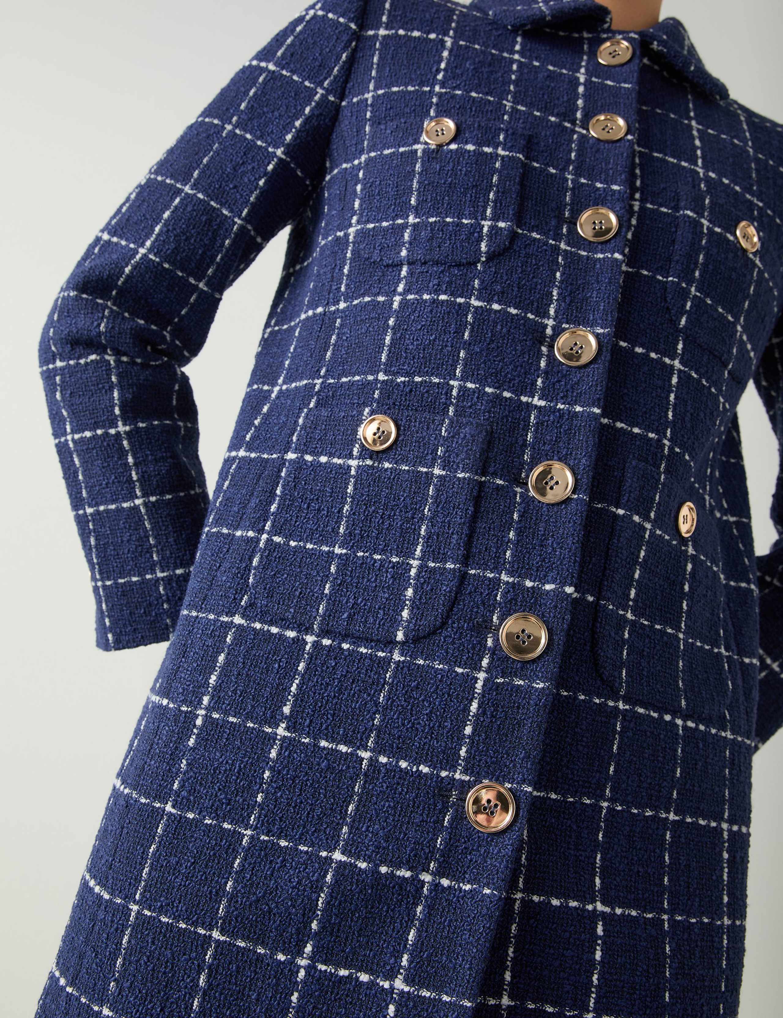 Tweed Checked Lightweight Longline Coat 3 of 5