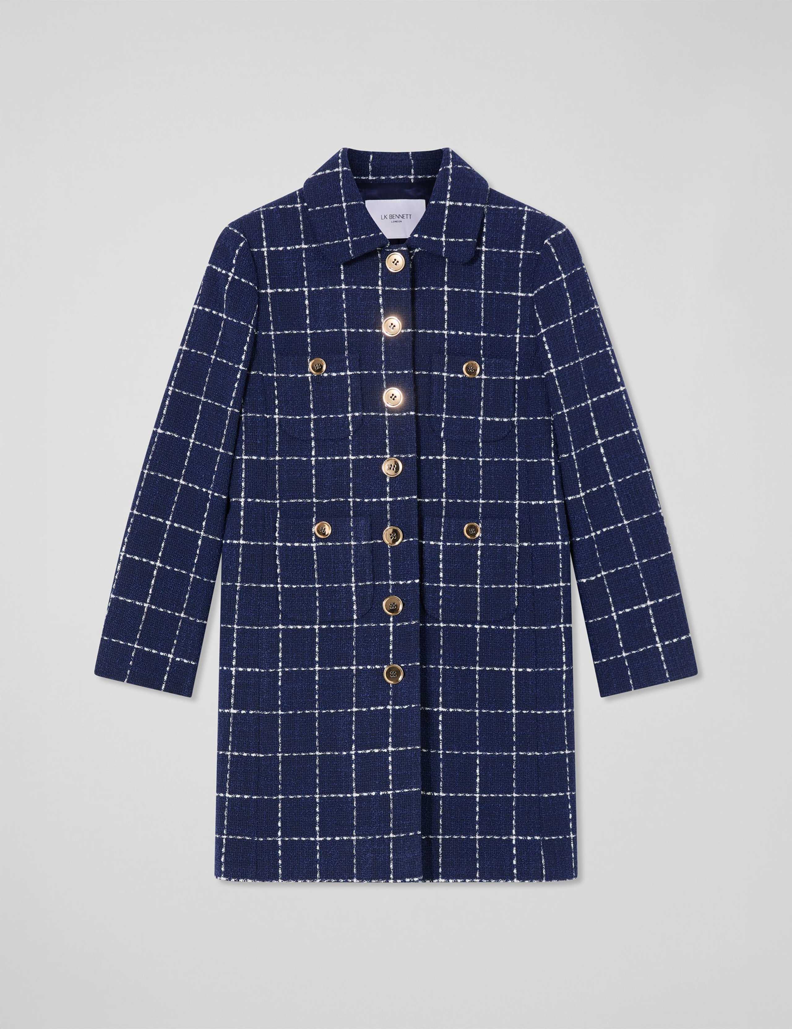 Tweed Check Longline Coat 2 of 5