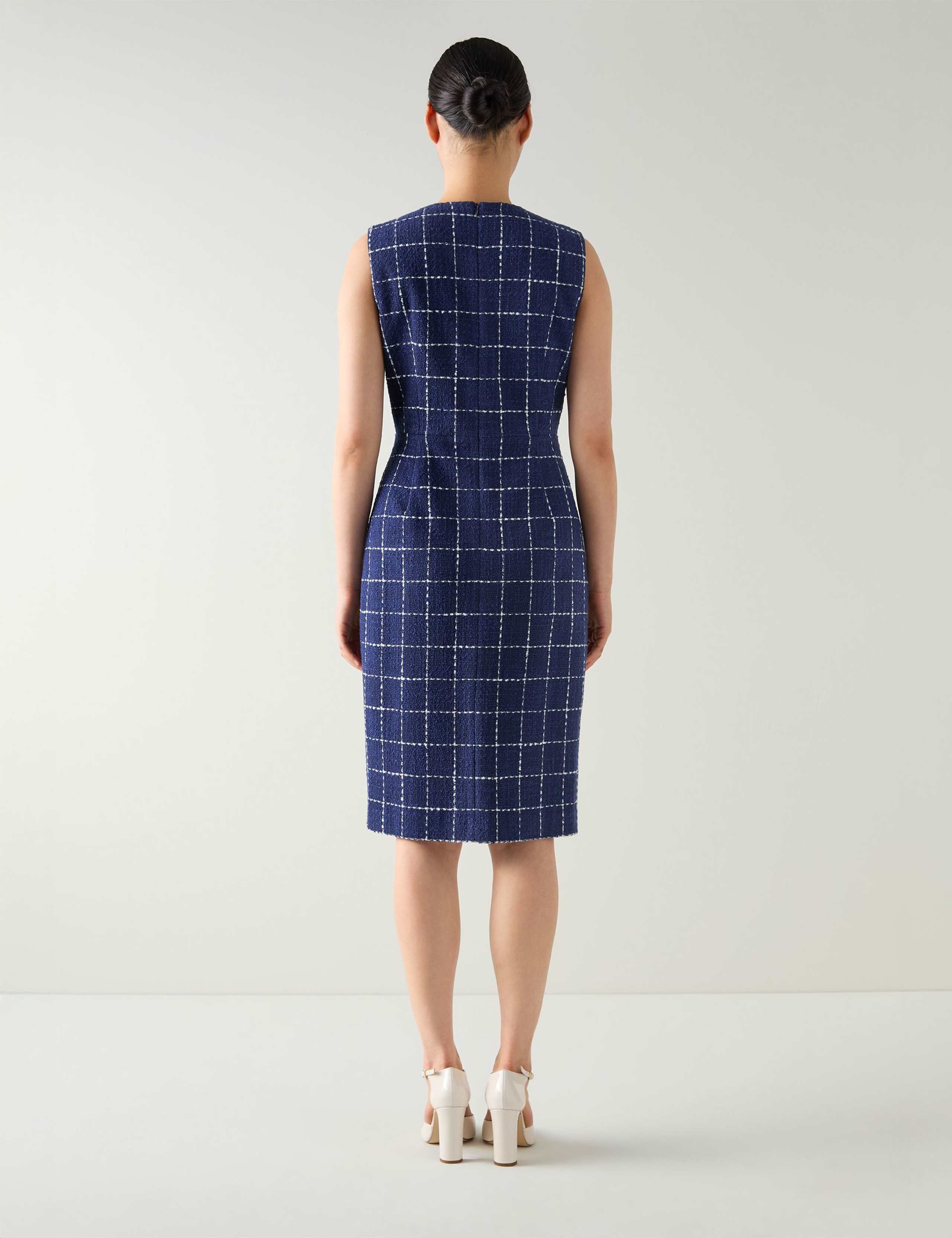 Tweed Check Midi Shift Dress 3 of 4