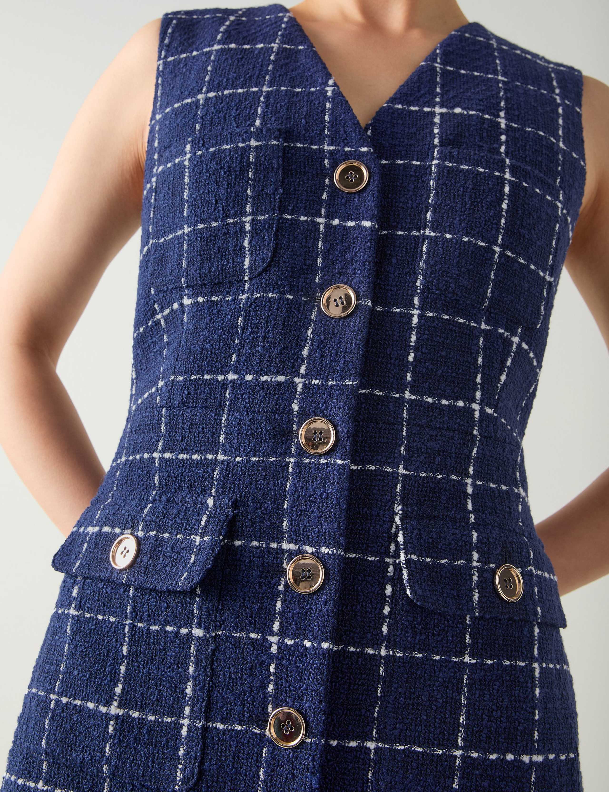 Tweed Check Midi Shift Dress 4 of 4