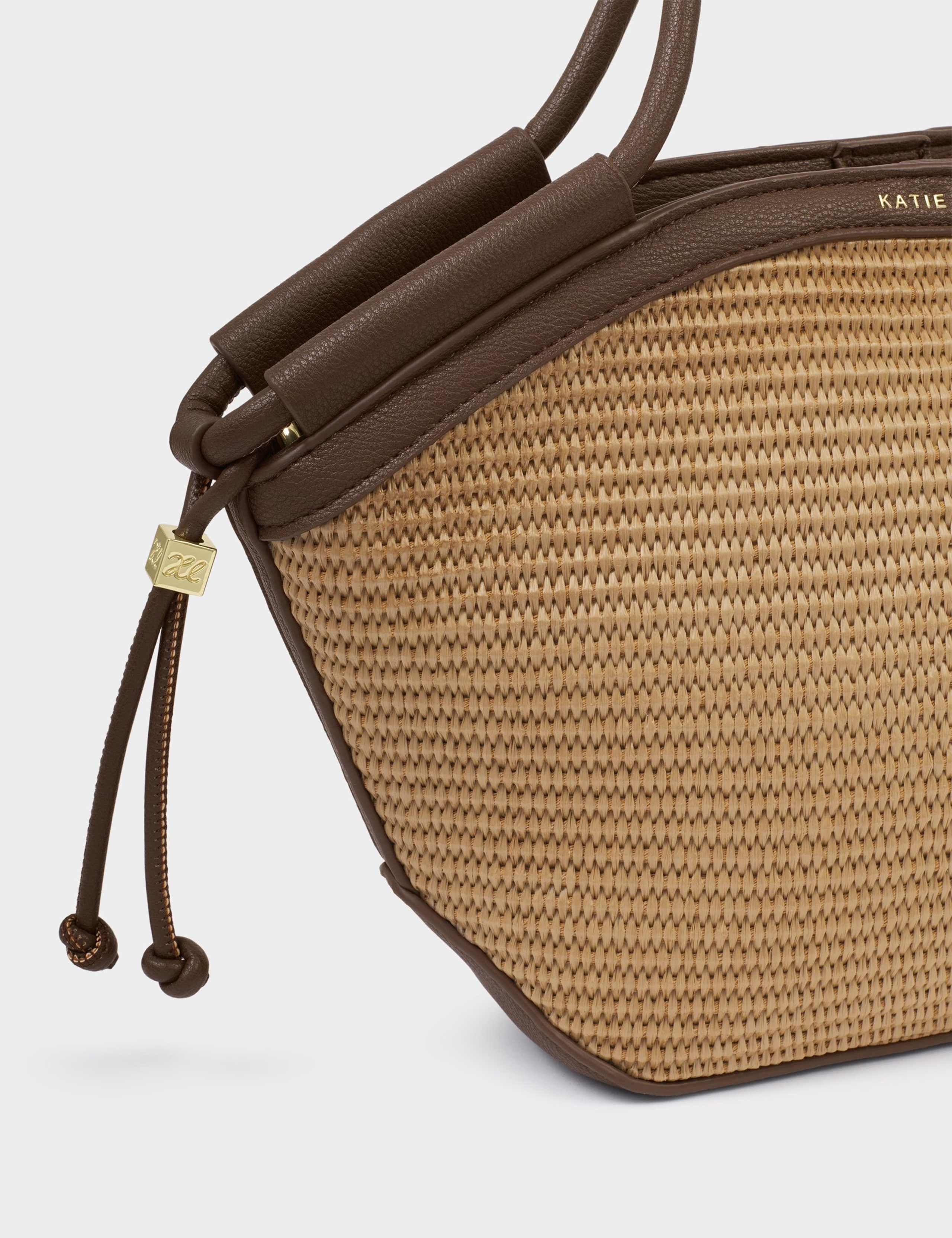 Raffia Woven Top Handle Tote Grab Bag 4 of 6