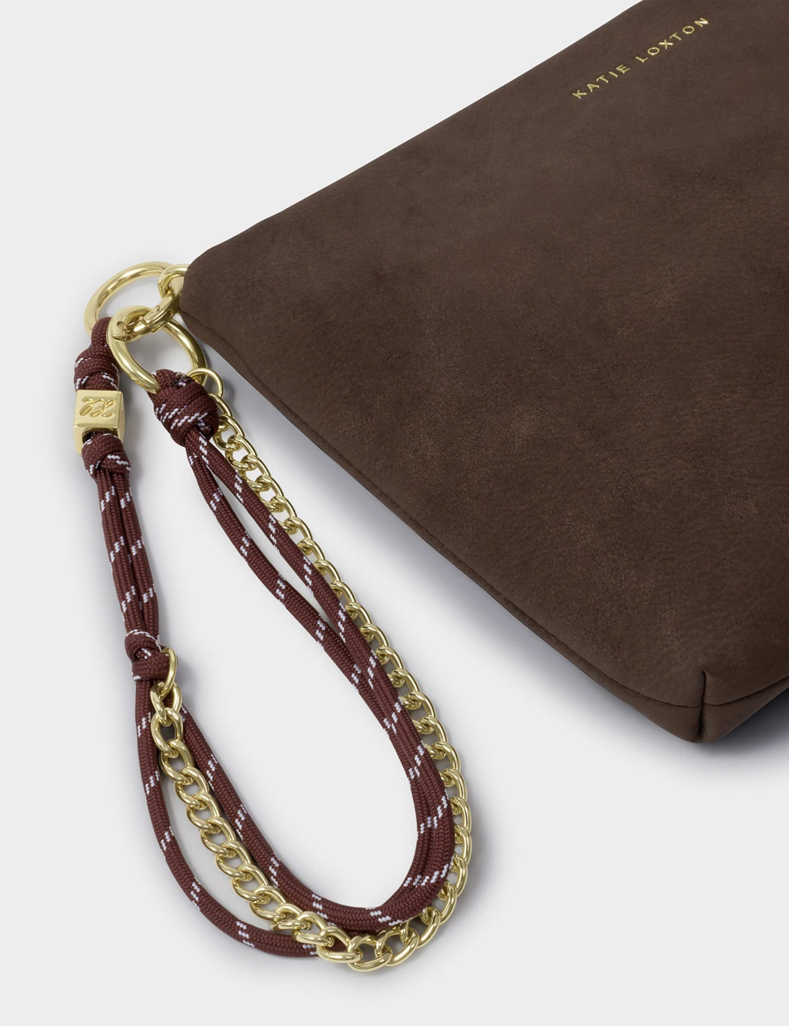 Faux Suede Wristlet Clutch Shoulder Bag 5 of 7