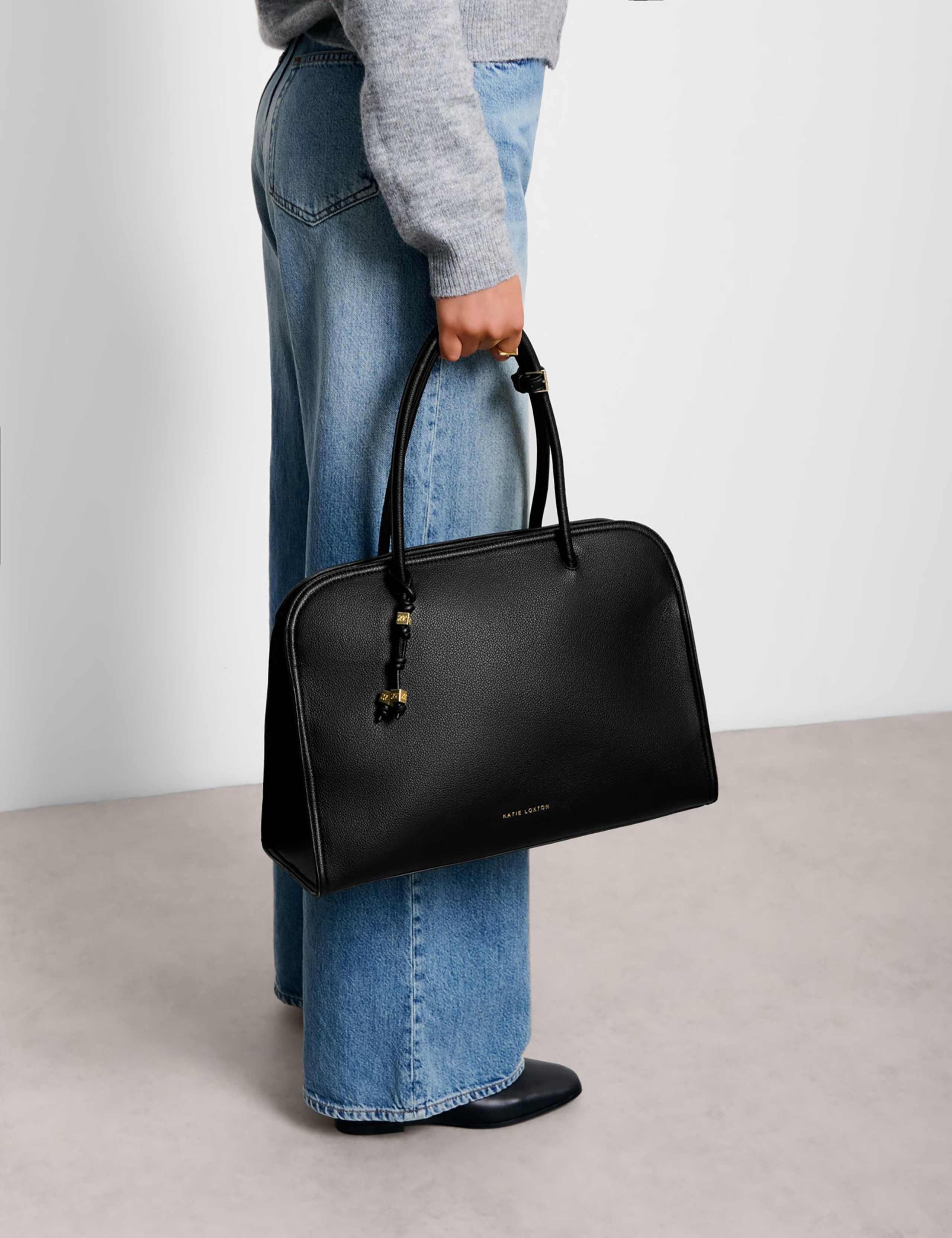 Faux Leather Shoulder Tote Bag 1 of 6