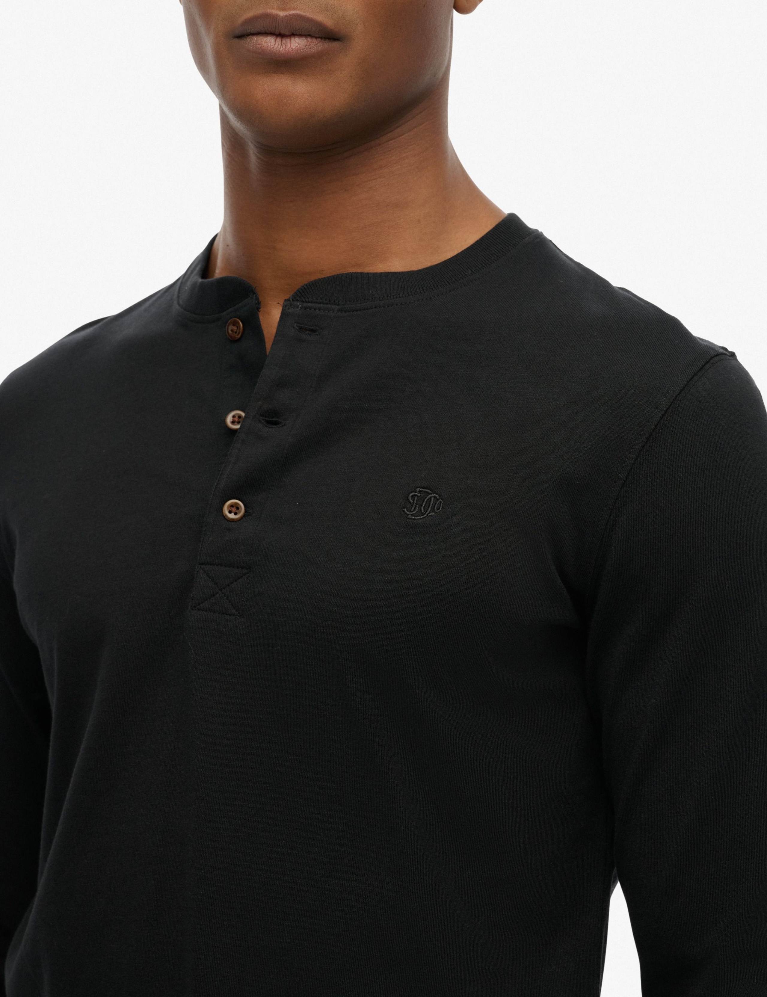Pure Cotton Grandad Collar Long Sleeve Top 2 of 5