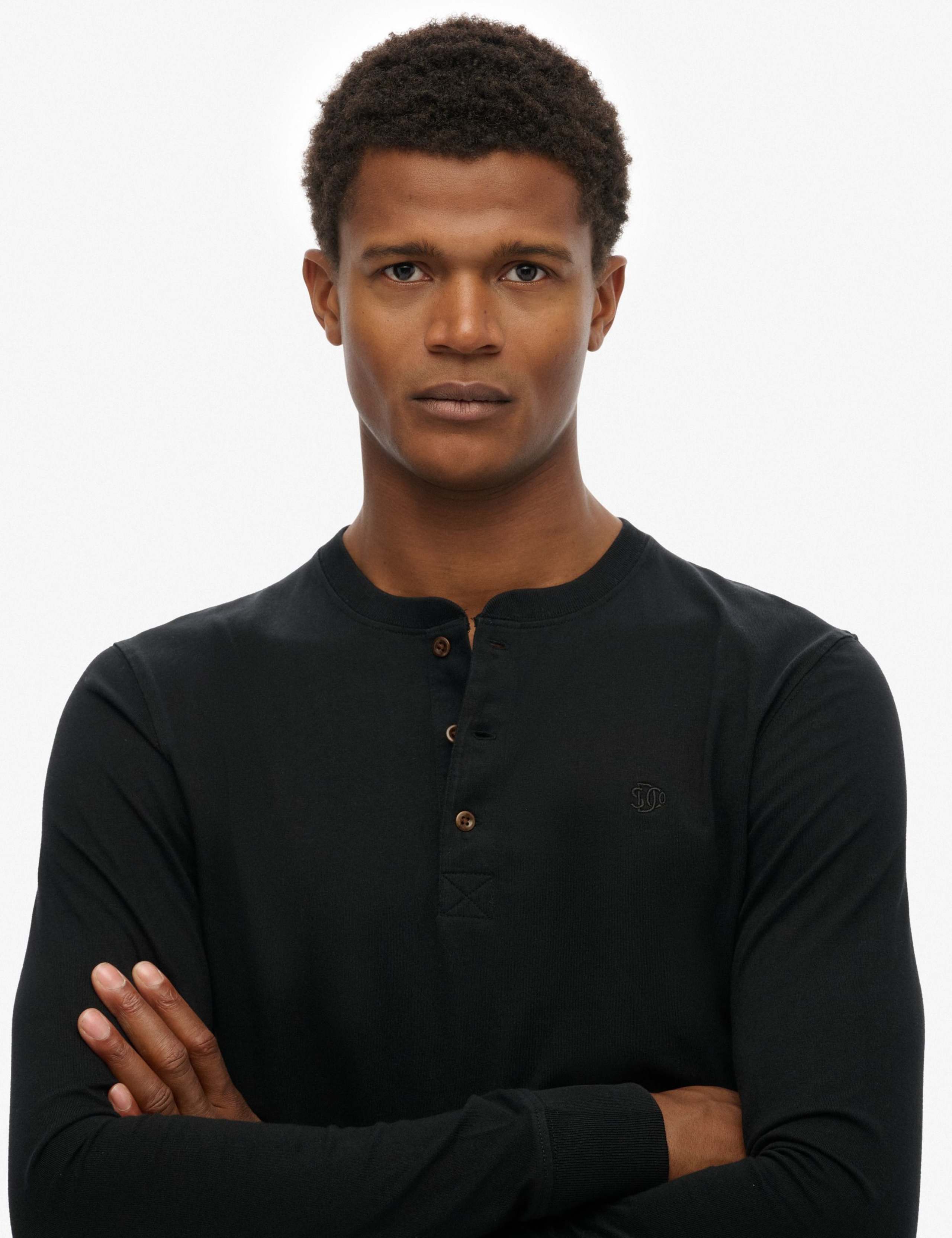 Pure Cotton Grandad Collar Long Sleeve Top 4 of 5