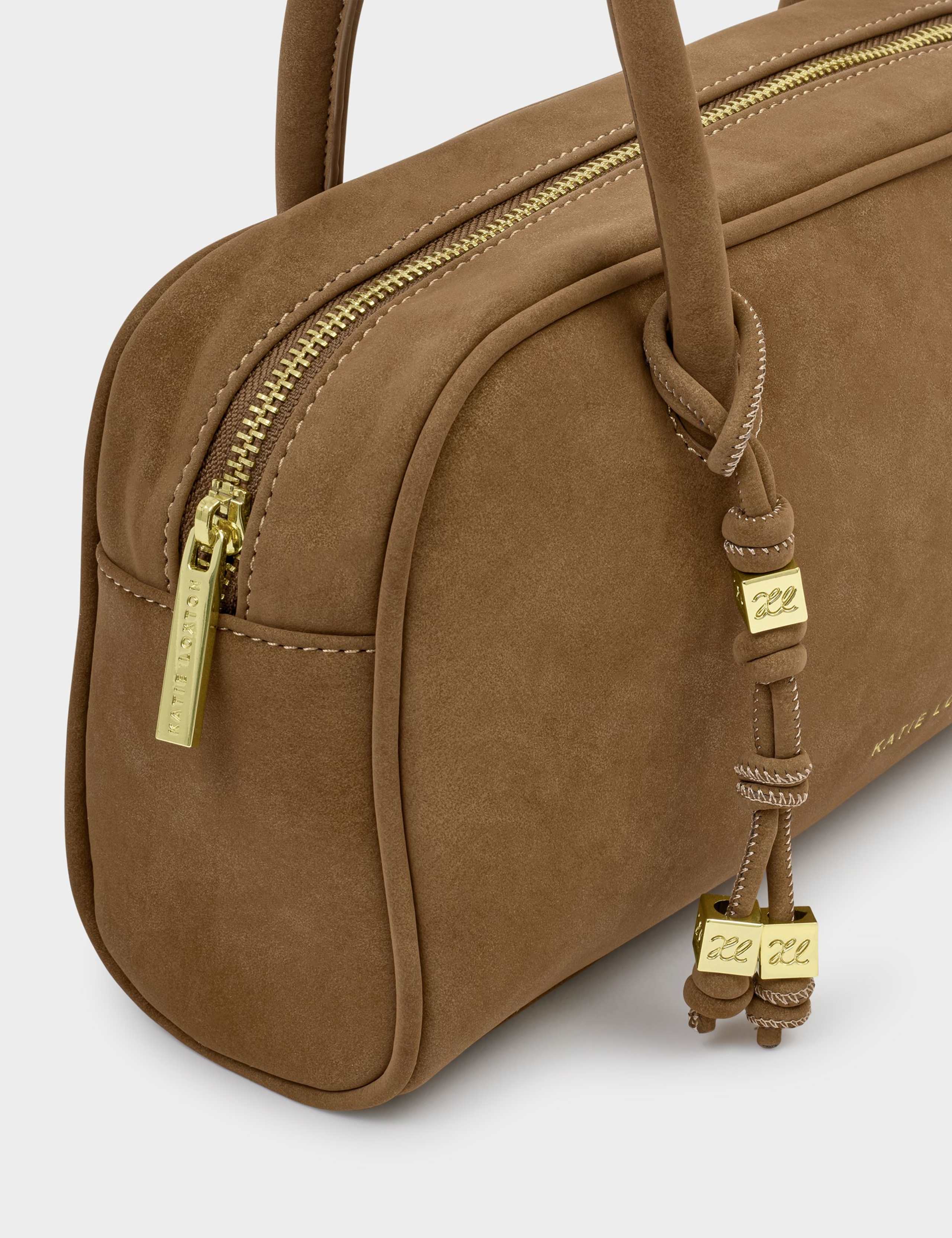 Suedette Top Handle Bowling Bag 4 of 6