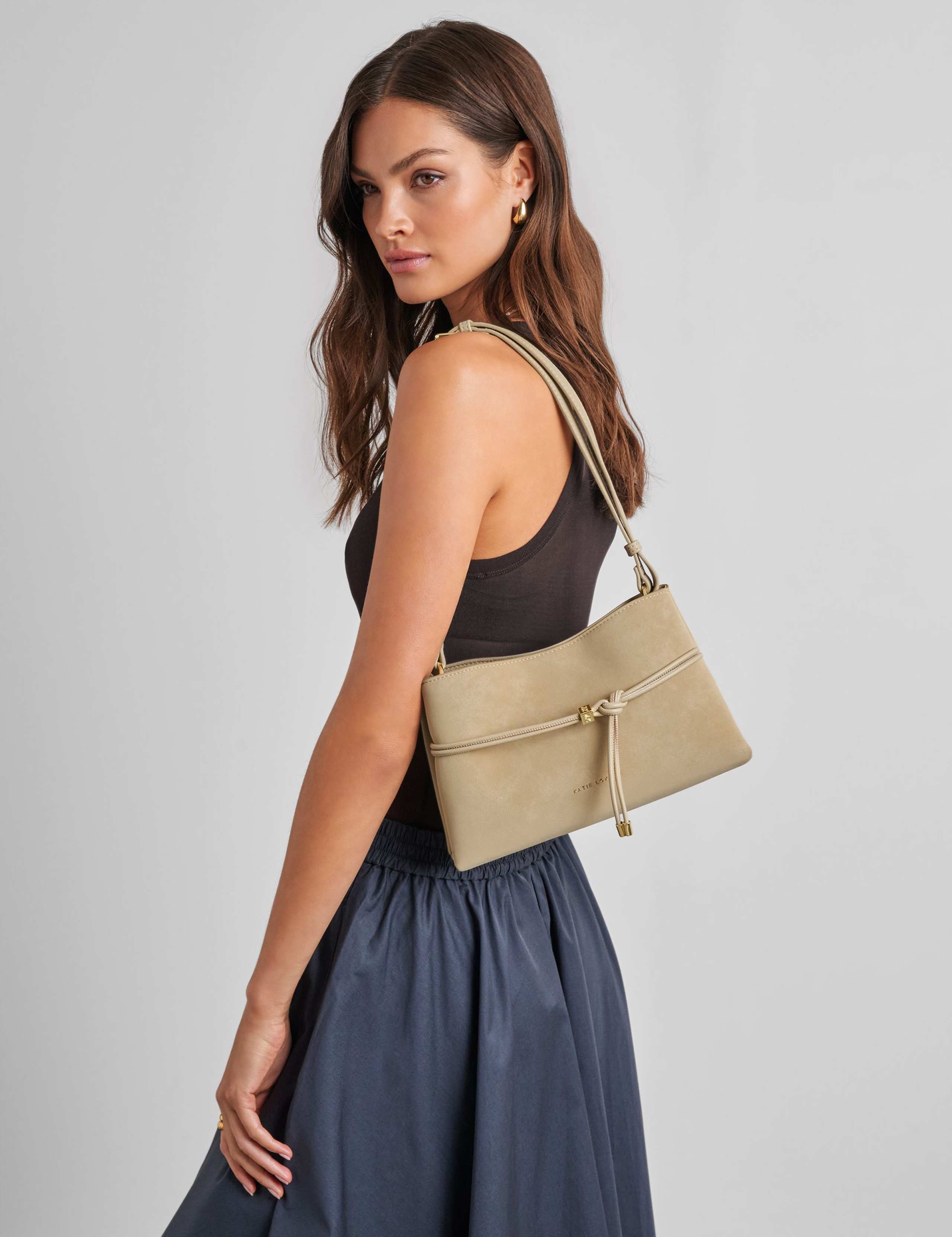 Faux Suede Shoulder Cross Body Bag 1 of 6