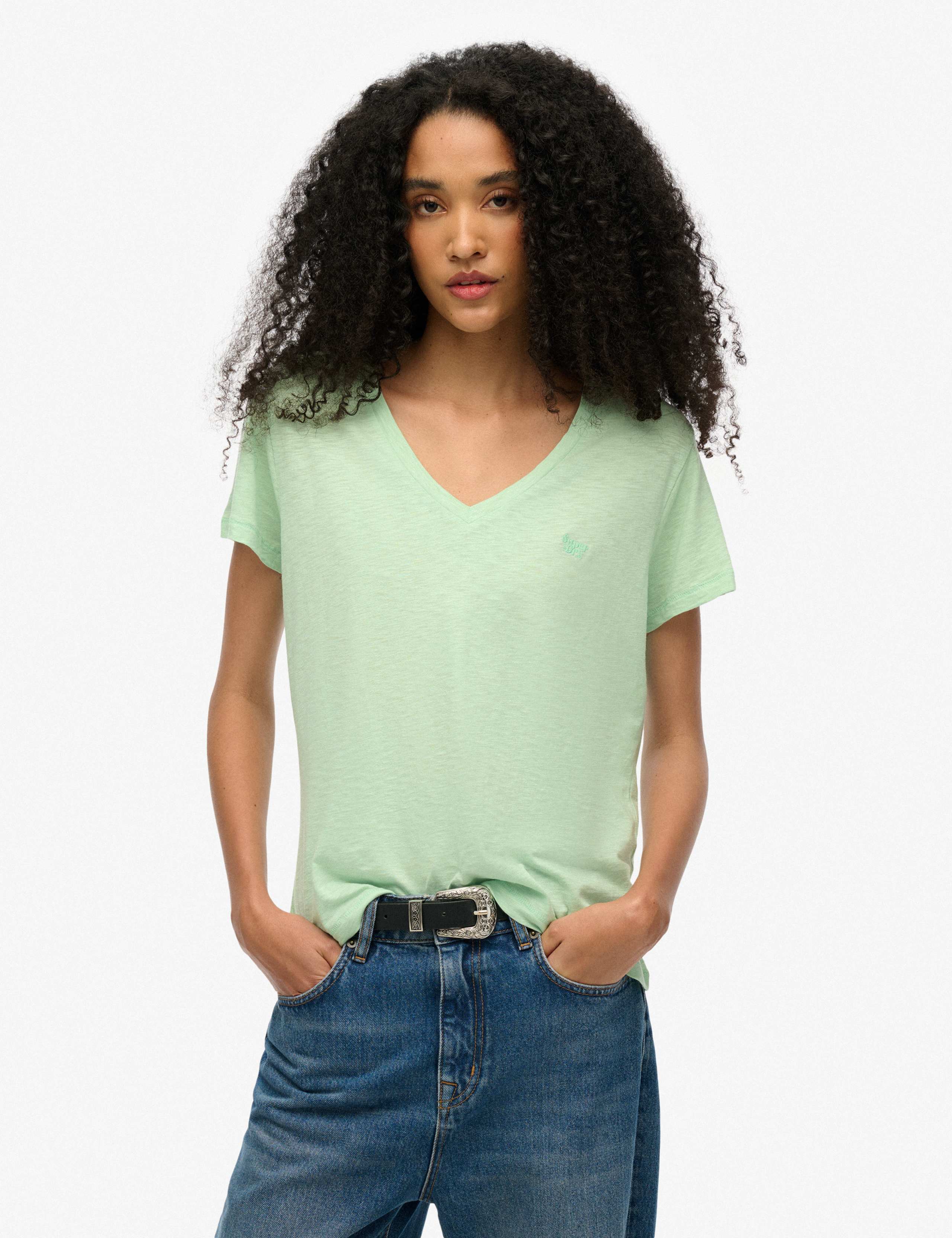 Cotton Rich Embroidered Scoop Neck T-Shirt 1 of 6