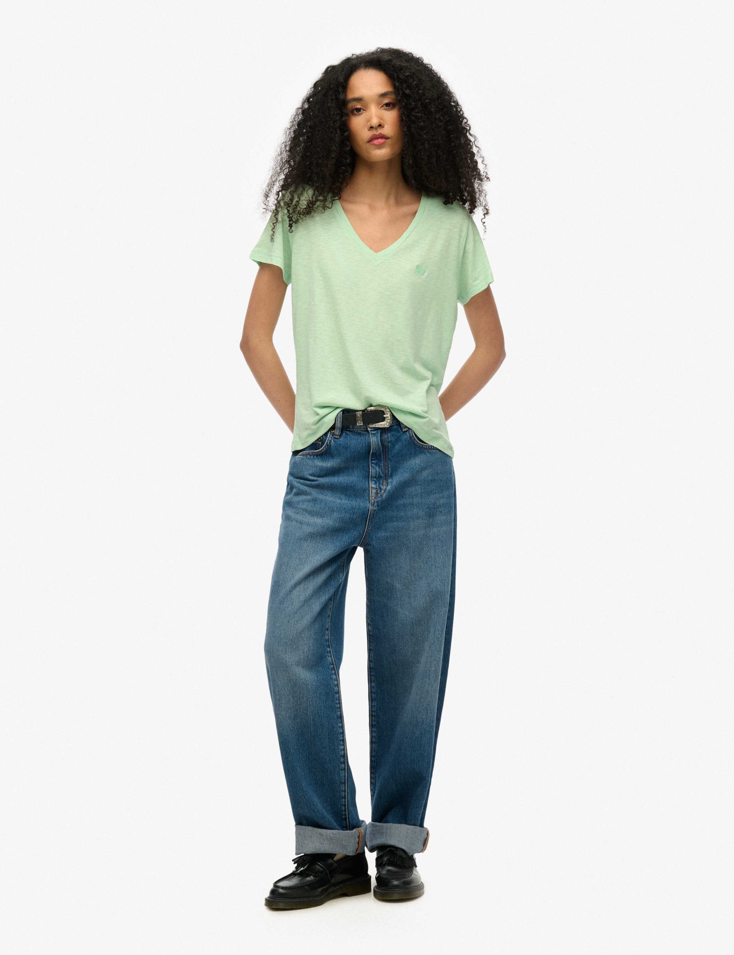 Cotton Rich Embroidered Scoop Neck T-Shirt 4 of 6