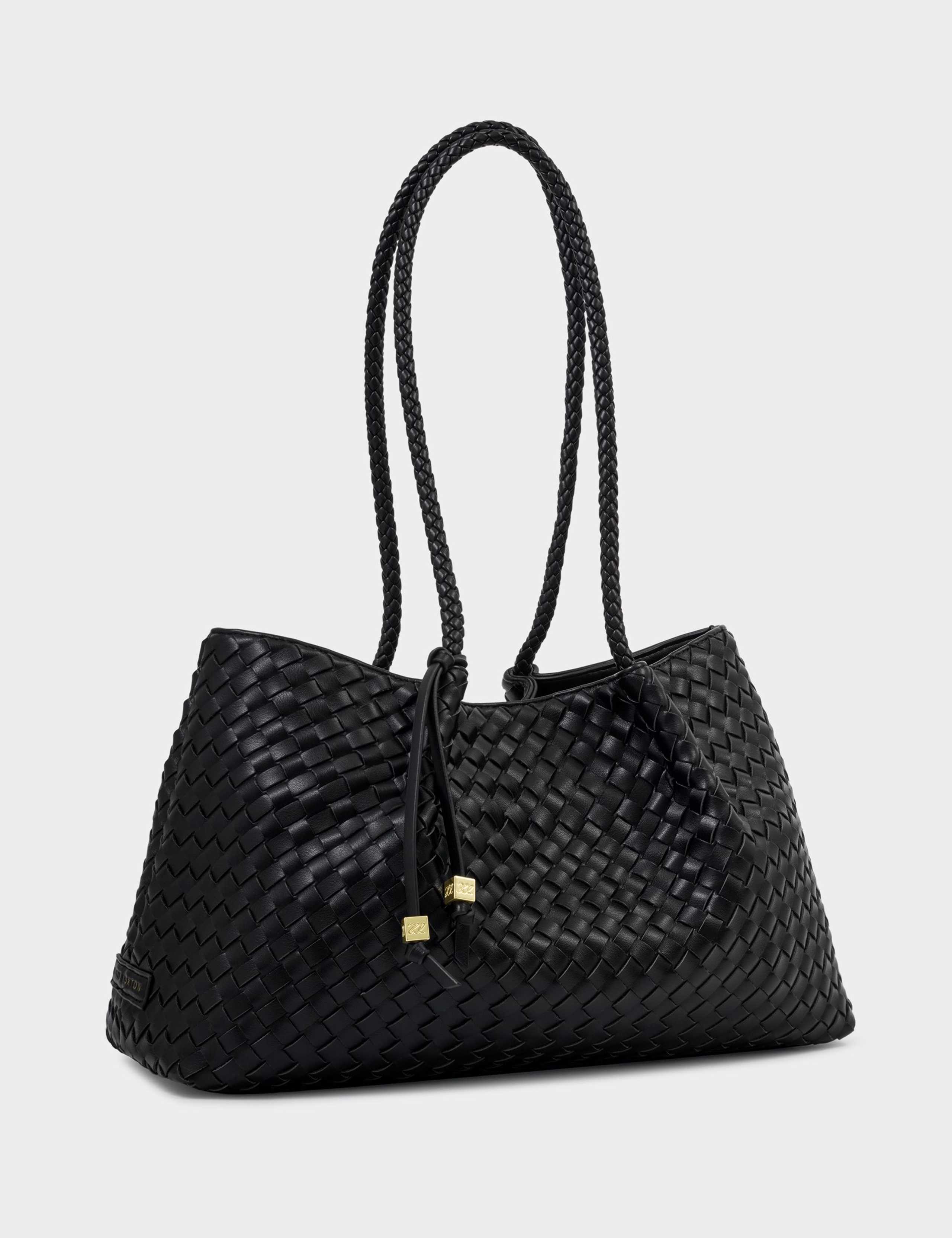 Faux Leather Woven Tote Shoulder Bag 3 of 6