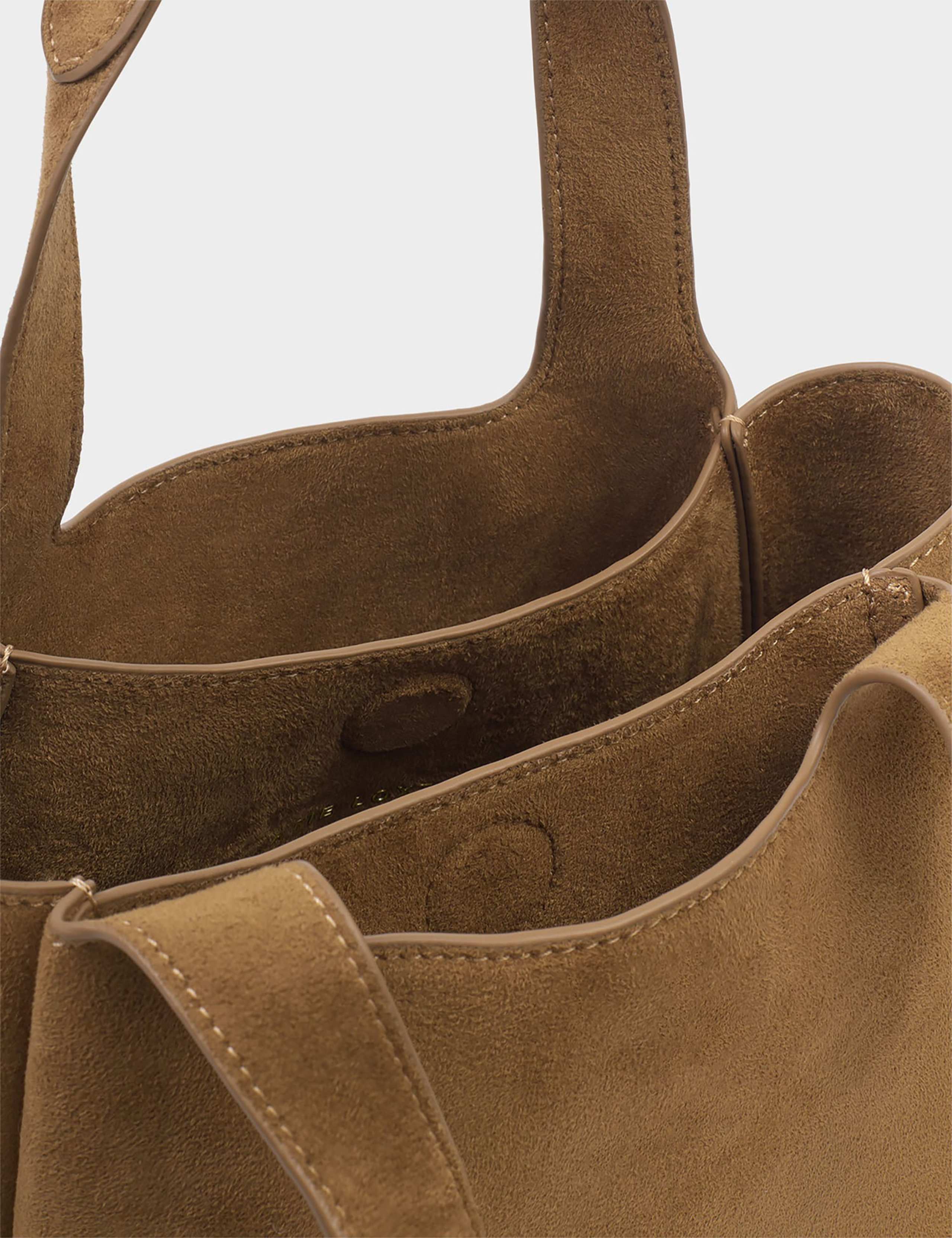 Faux Suede Top Handle Grab Bag 5 of 6